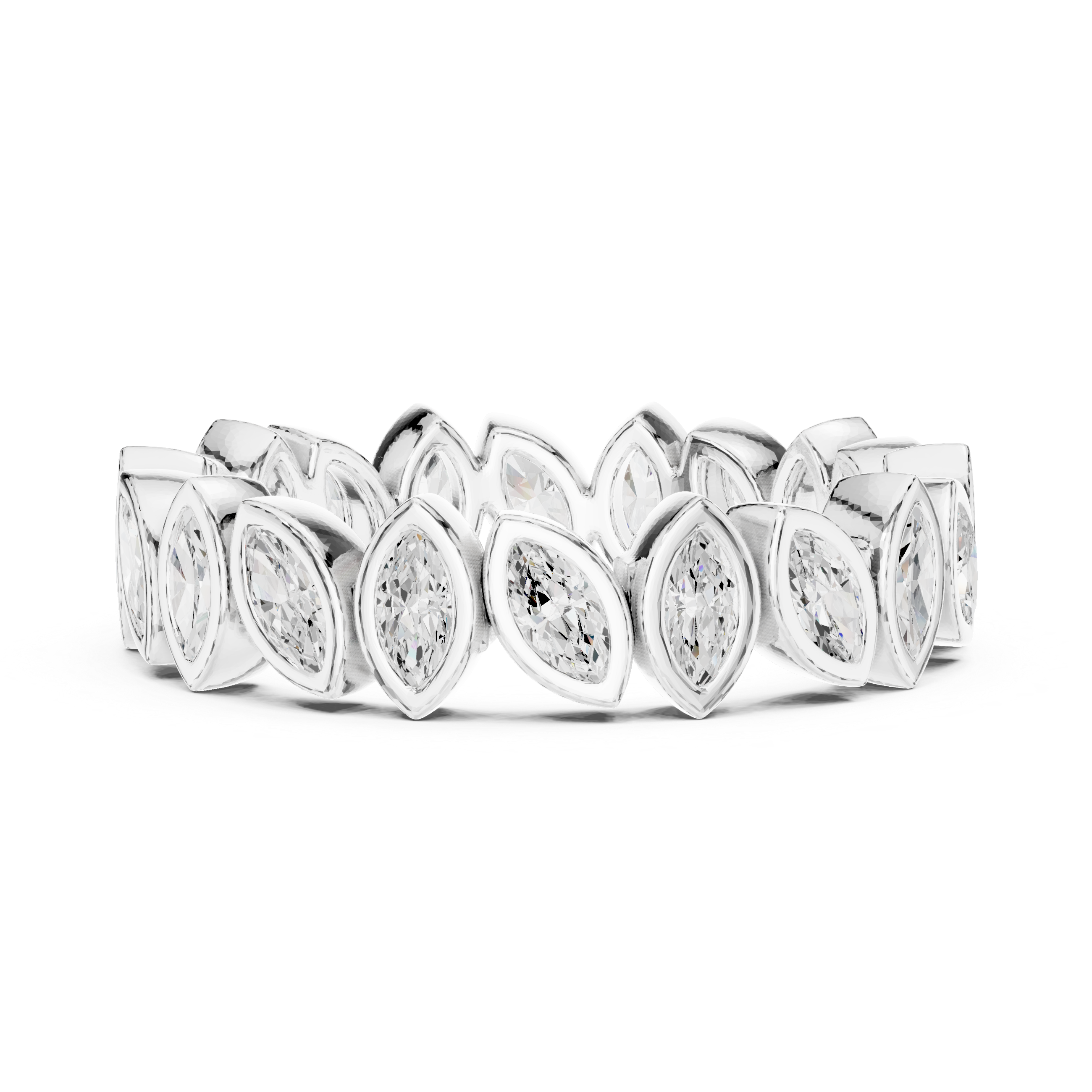Marquise Lab Grown Diamond Bezel Set Stacking Band
