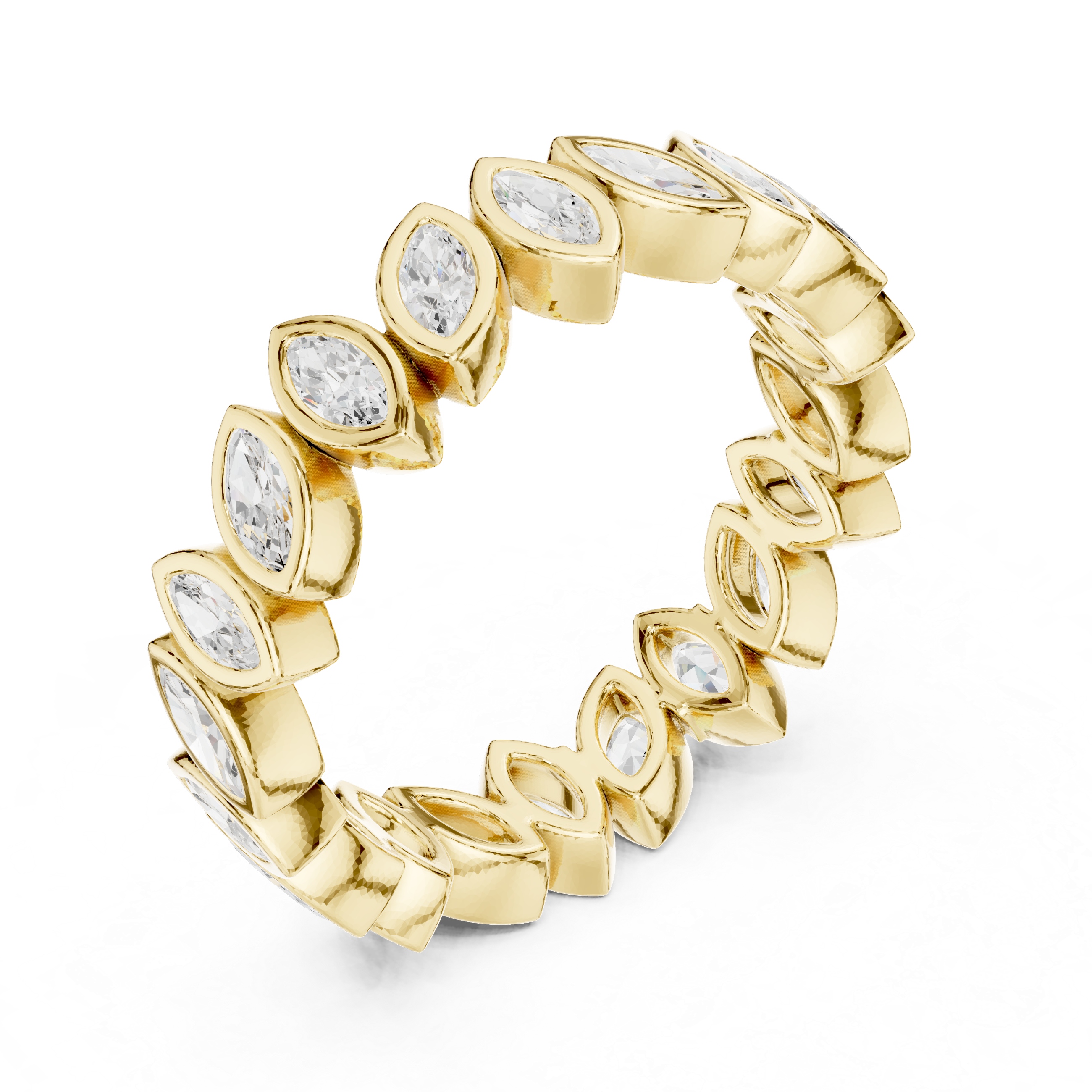 Marquise Lab Grown Diamond Bezel Set Stacking Band