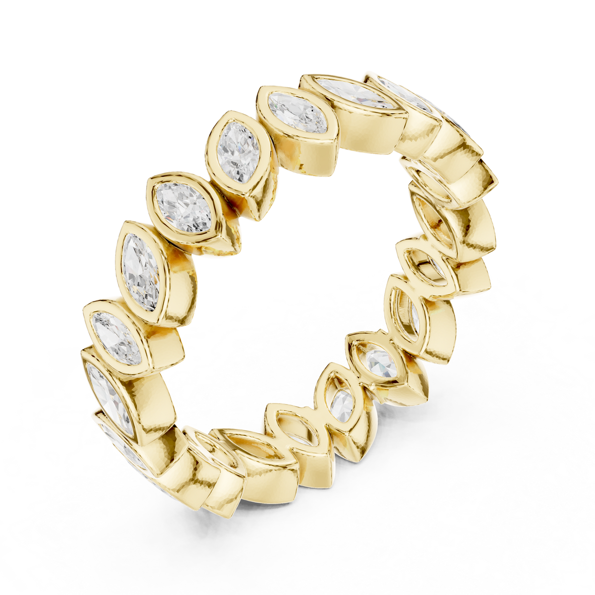 Marquise Lab Grown Diamond Bezel Set Stacking Band