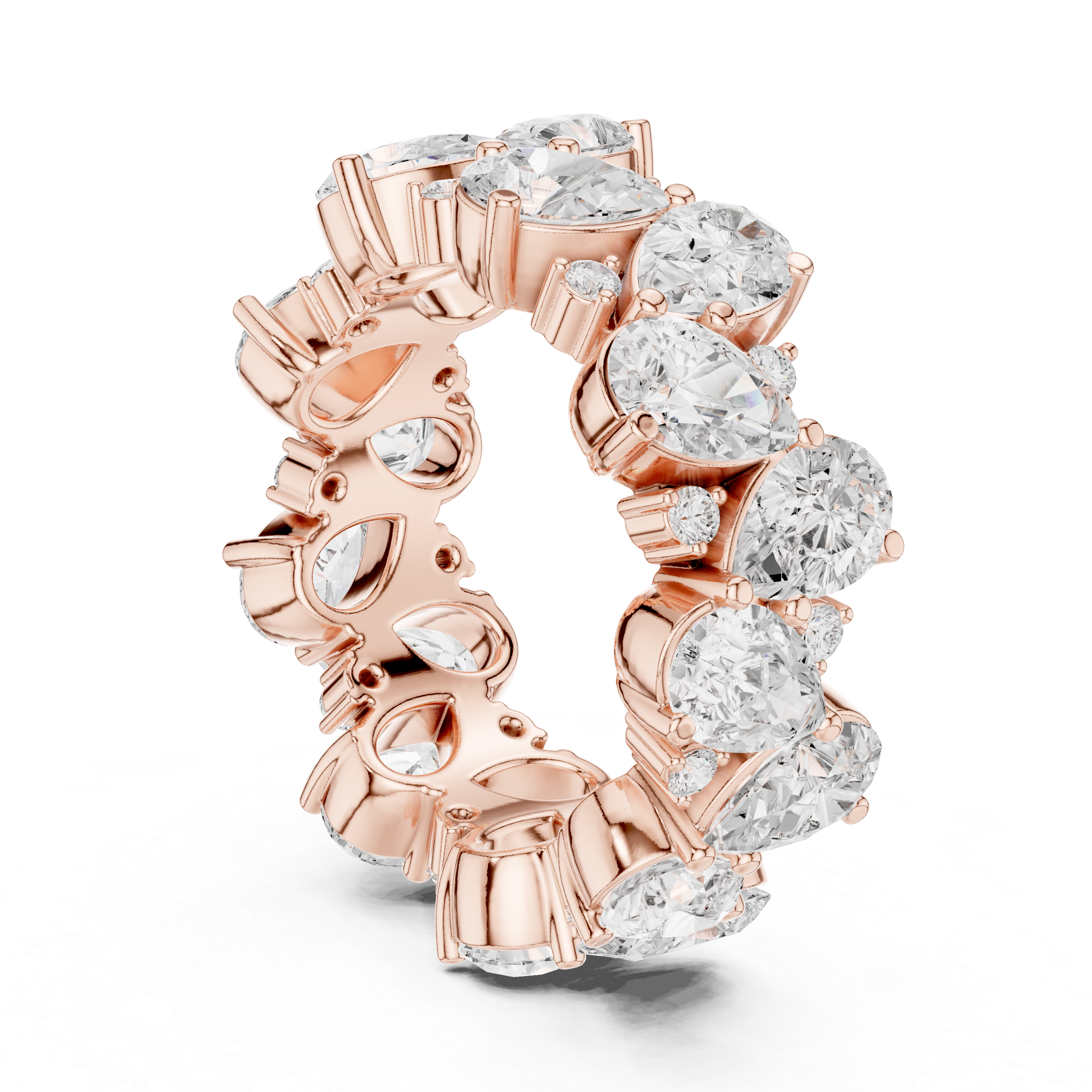 Pear Cut Lab Diamond Eternity Wedding Band