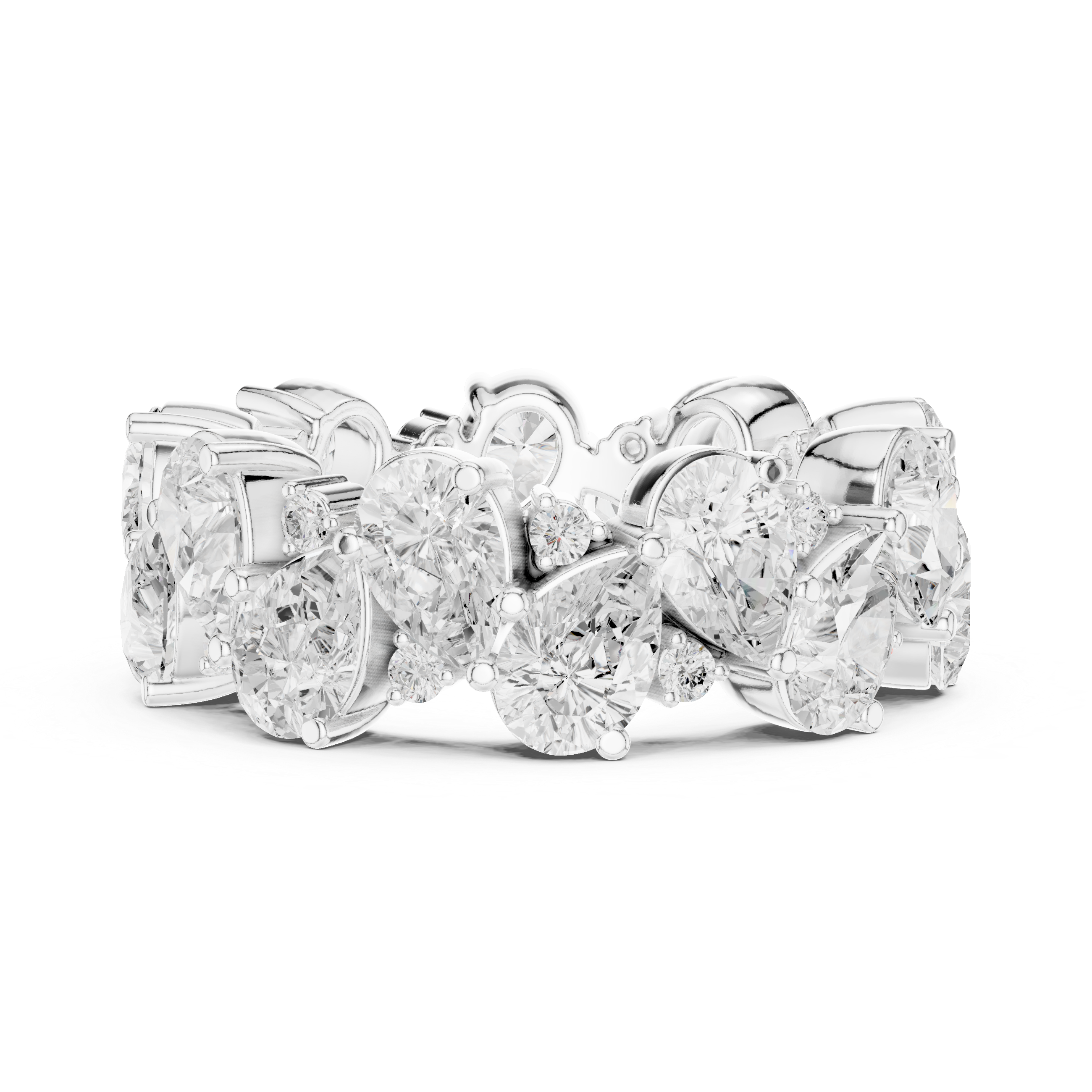 Pear Cut Lab Diamond Eternity Wedding Band