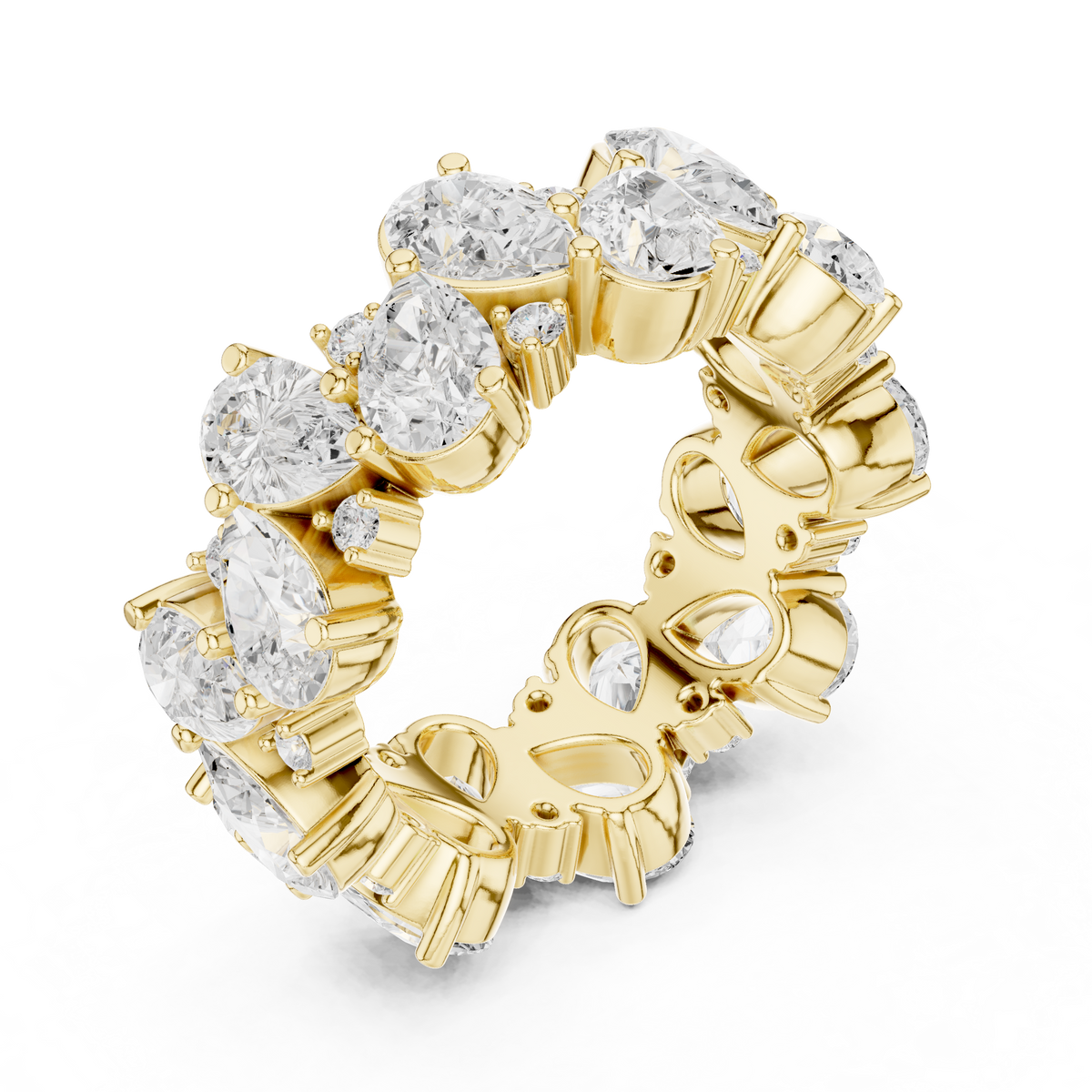 Pear Cut Lab Diamond Eternity Wedding Band