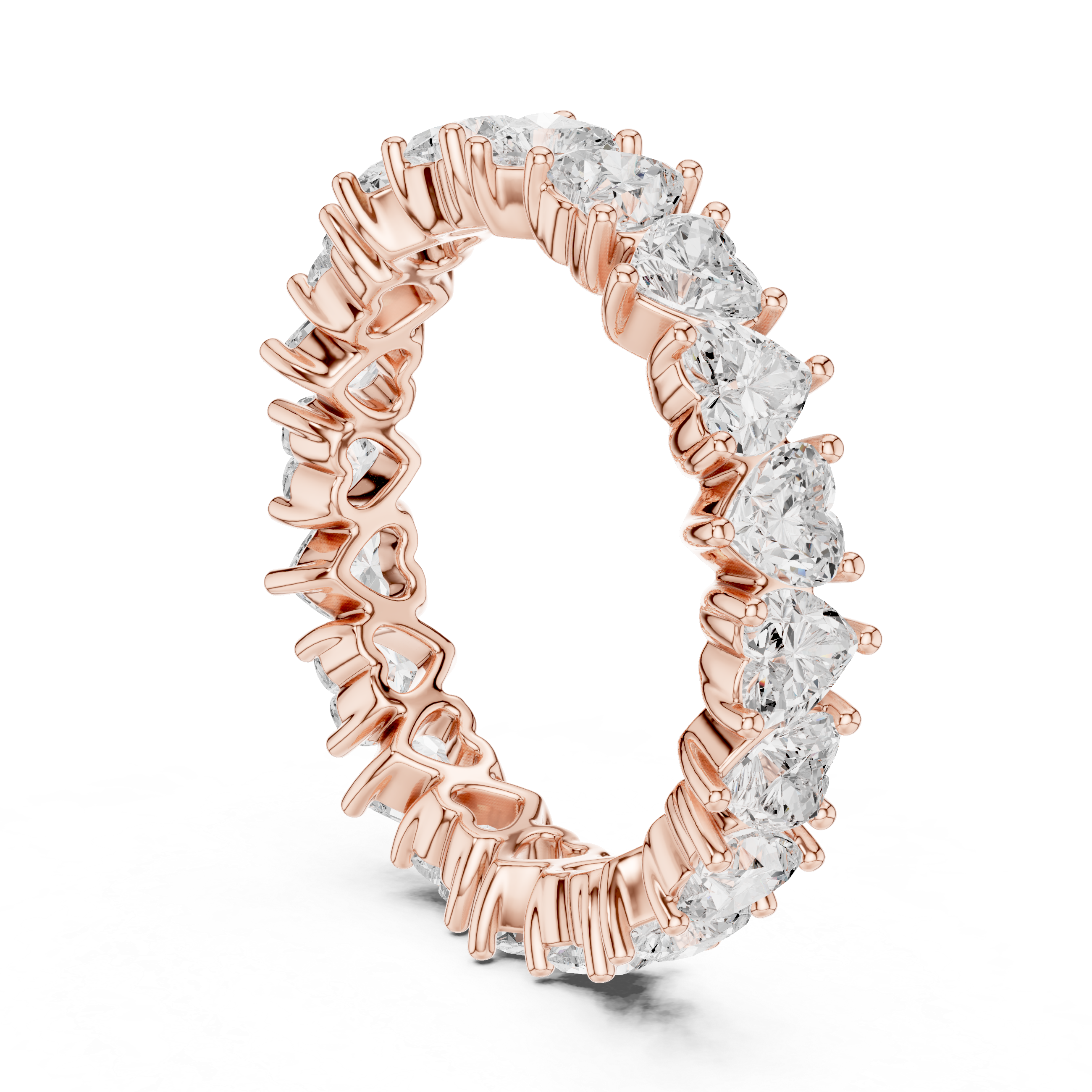 North-South Heart Shape Eternity Band