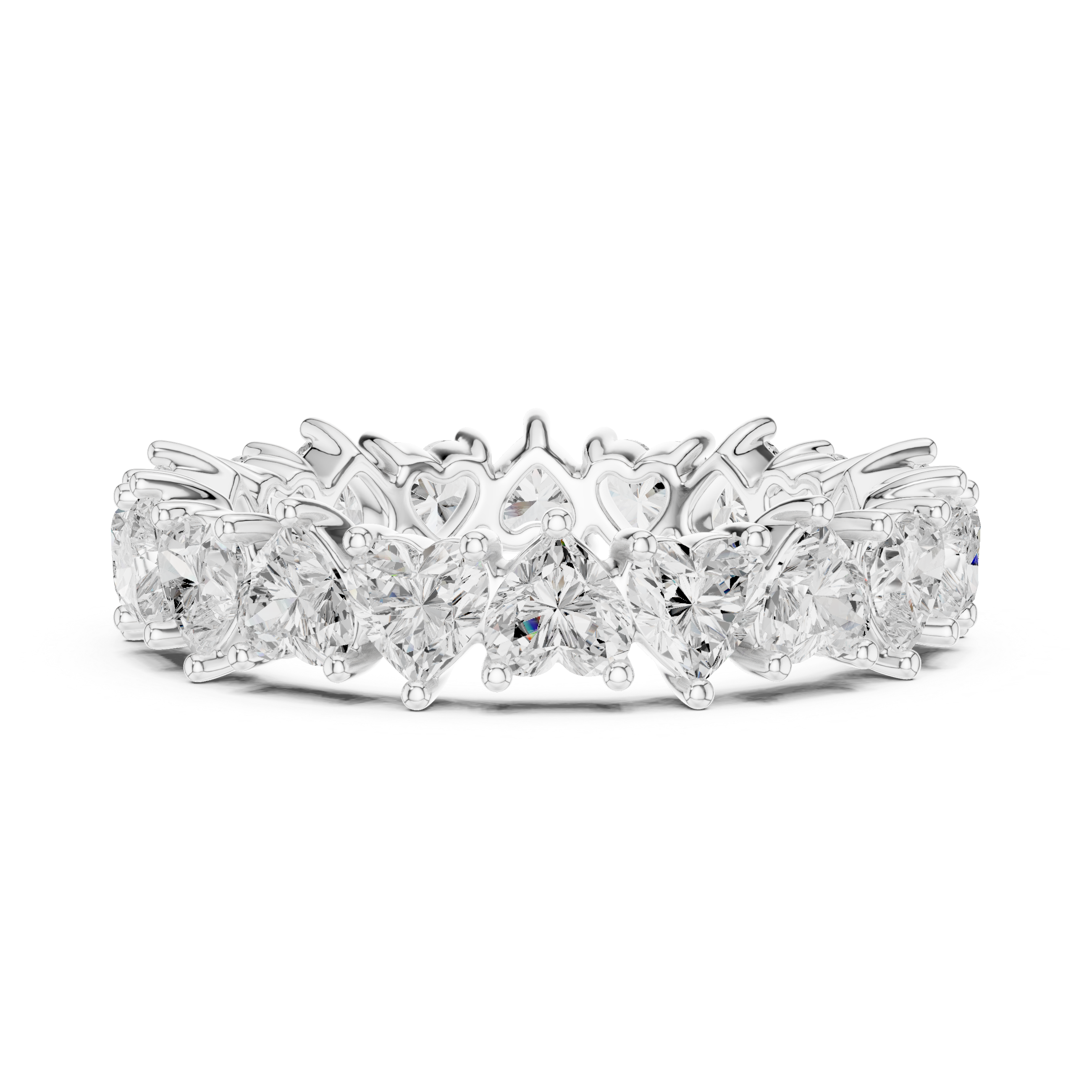 North-South Heart Shape Eternity Band
