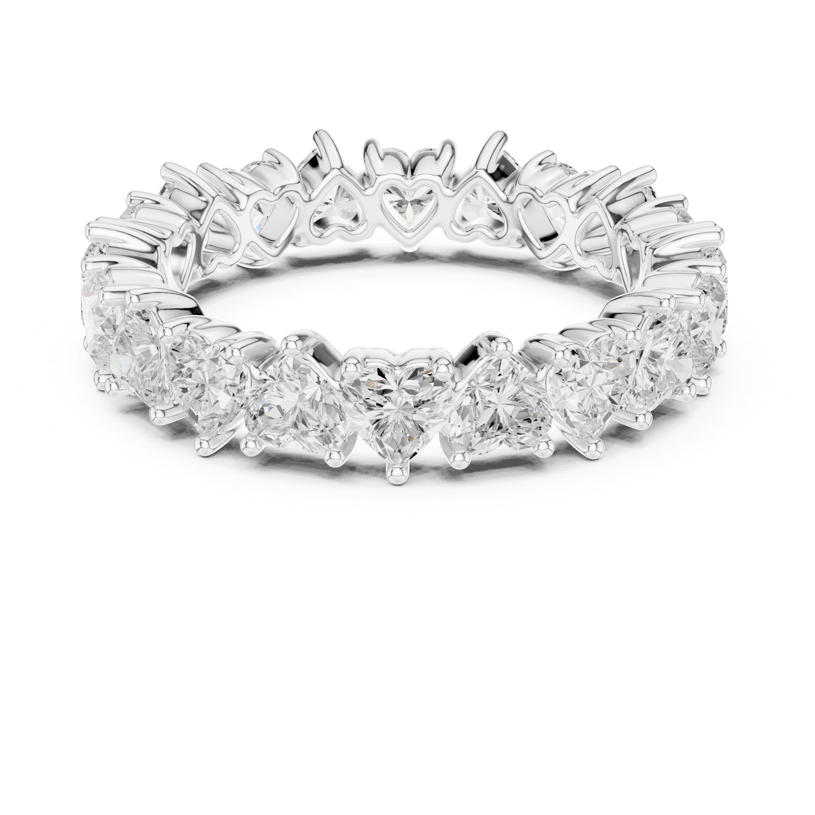 North-South Heart Shape Eternity Band