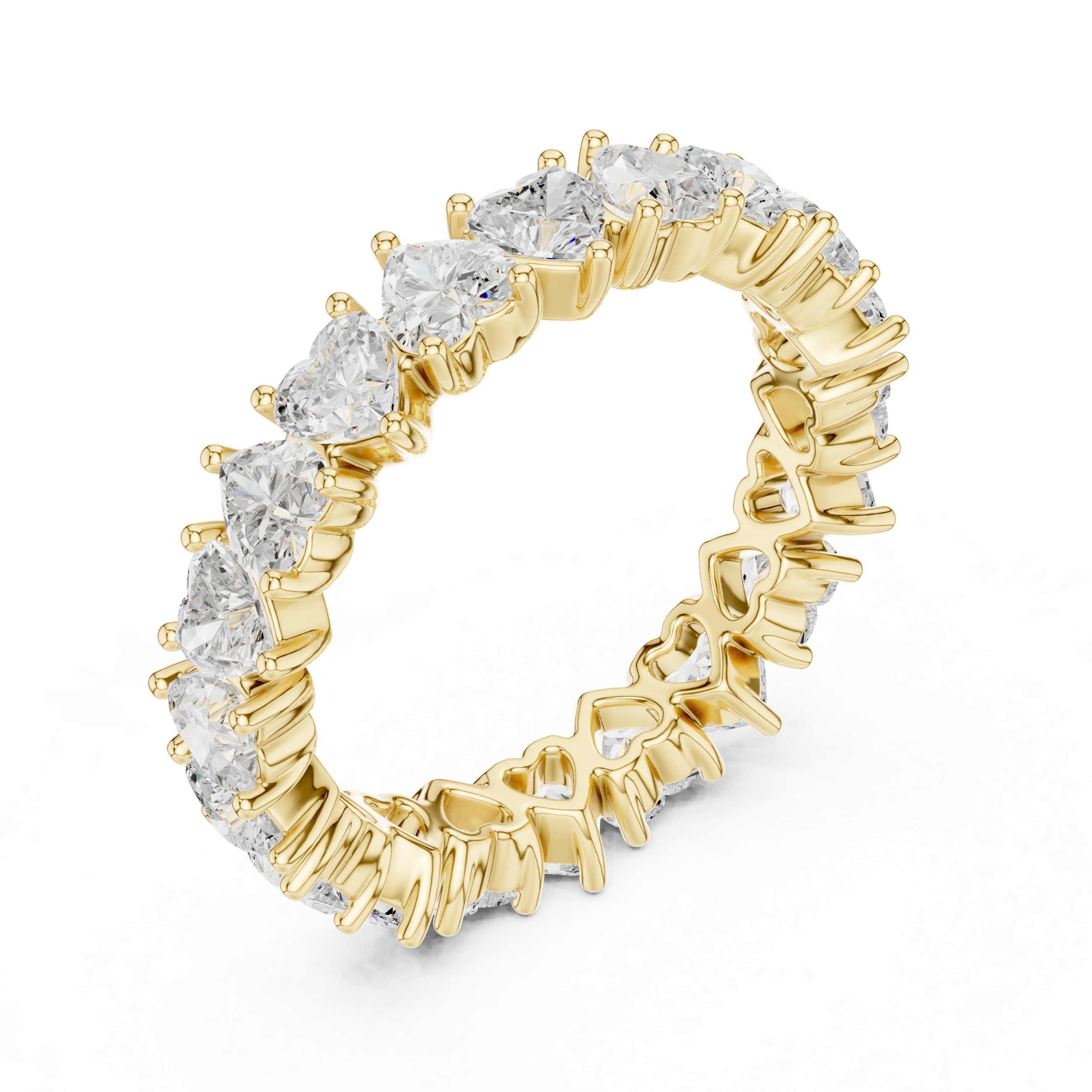 North-South Heart Shape Eternity Band