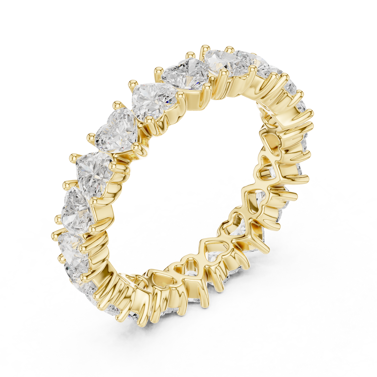 North-South Heart Shape Eternity Band