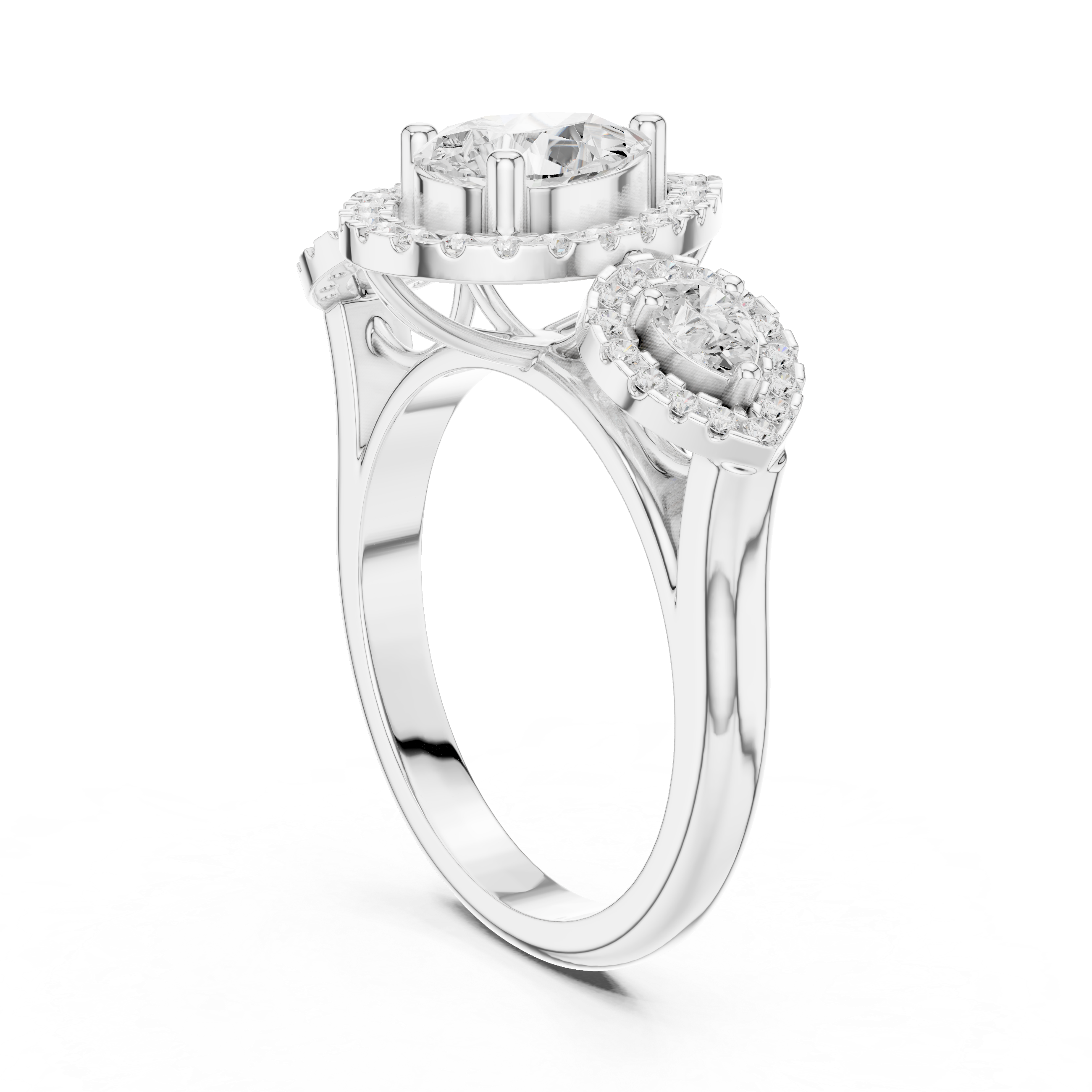 Pear Diamond Triple Halo Engagement Ring
