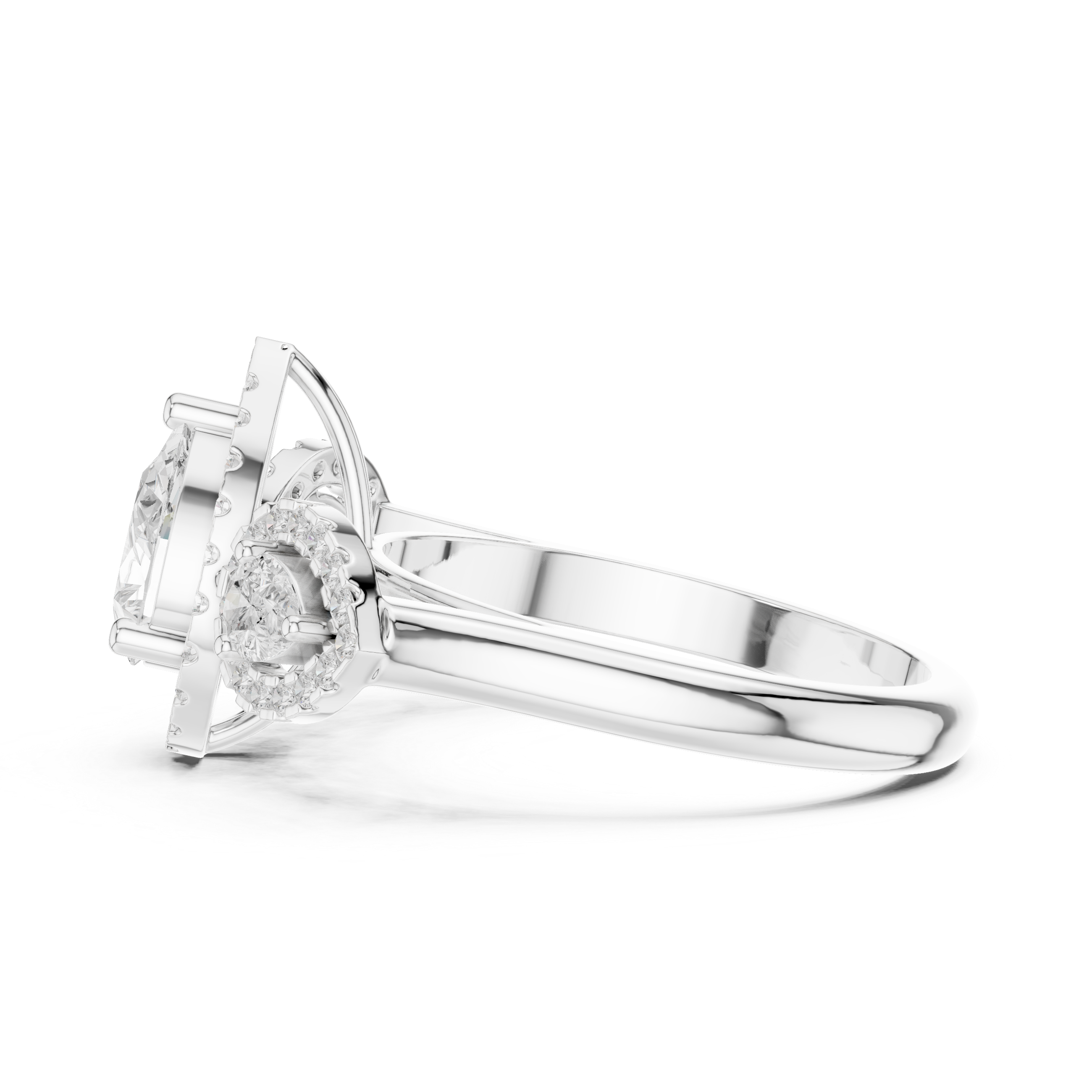 Pear Diamond Triple Halo Engagement Ring