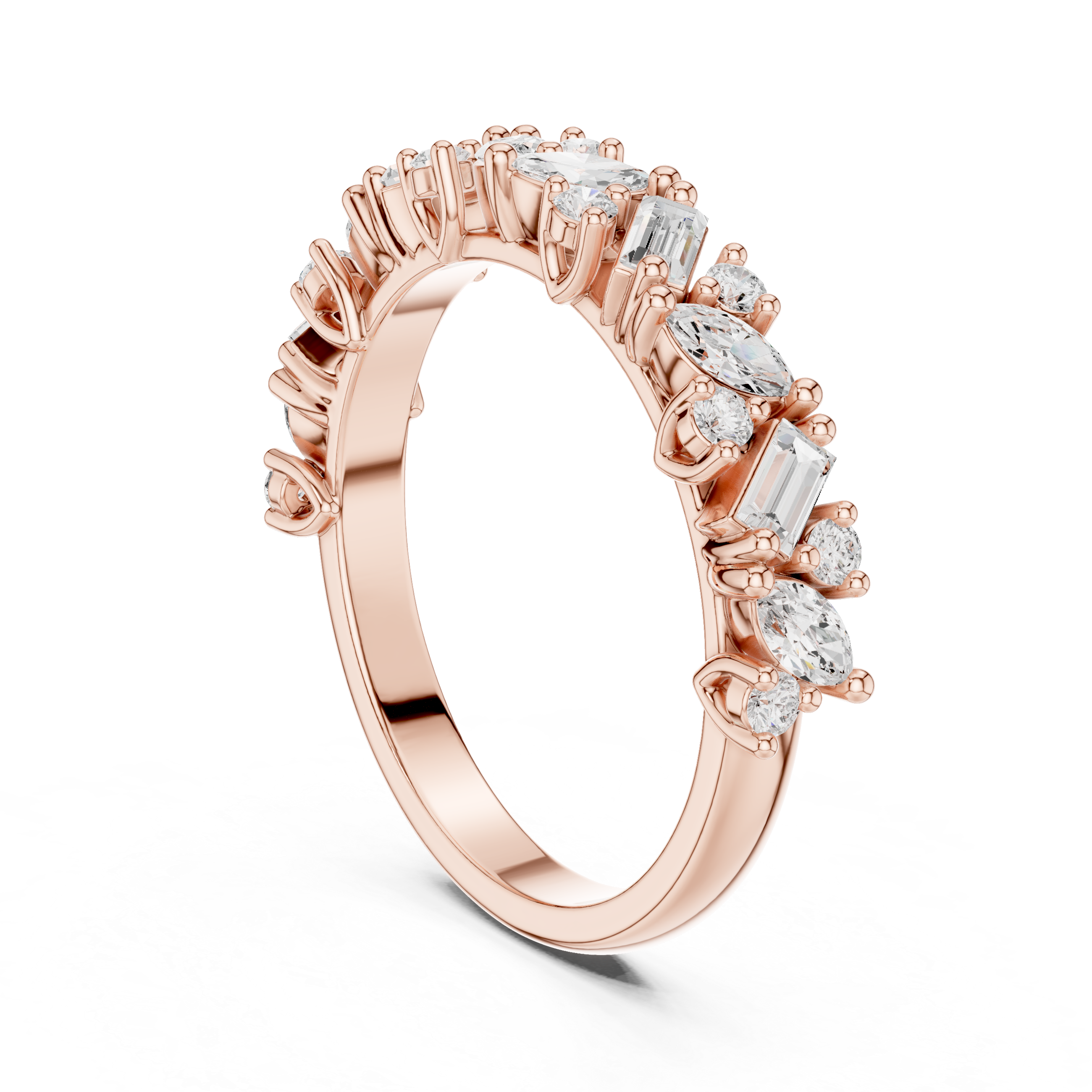 Multi Shape Diamond Wedding Band