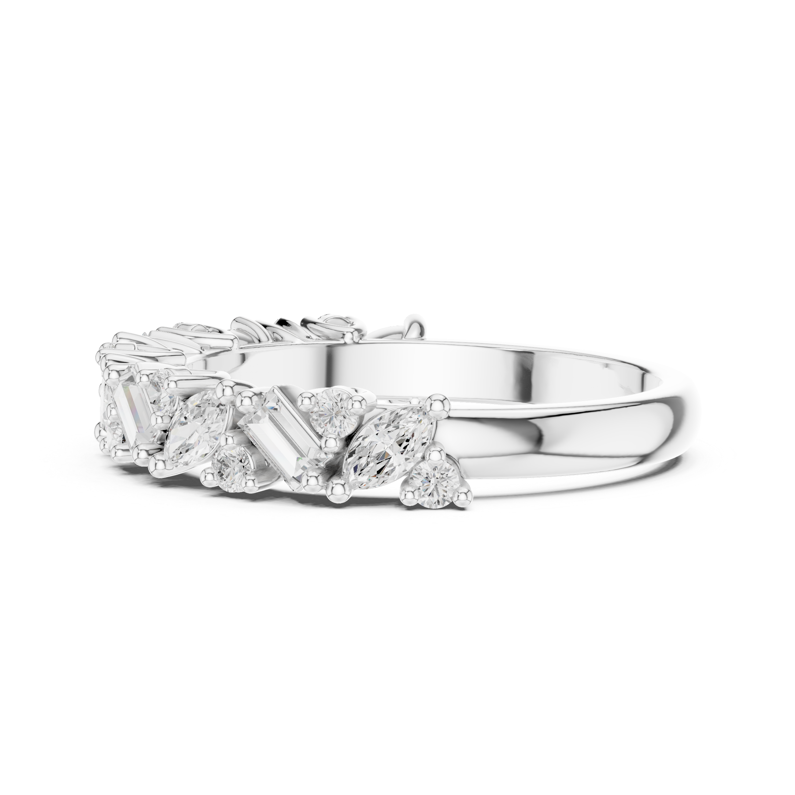 Multi Shape Diamond Wedding Band