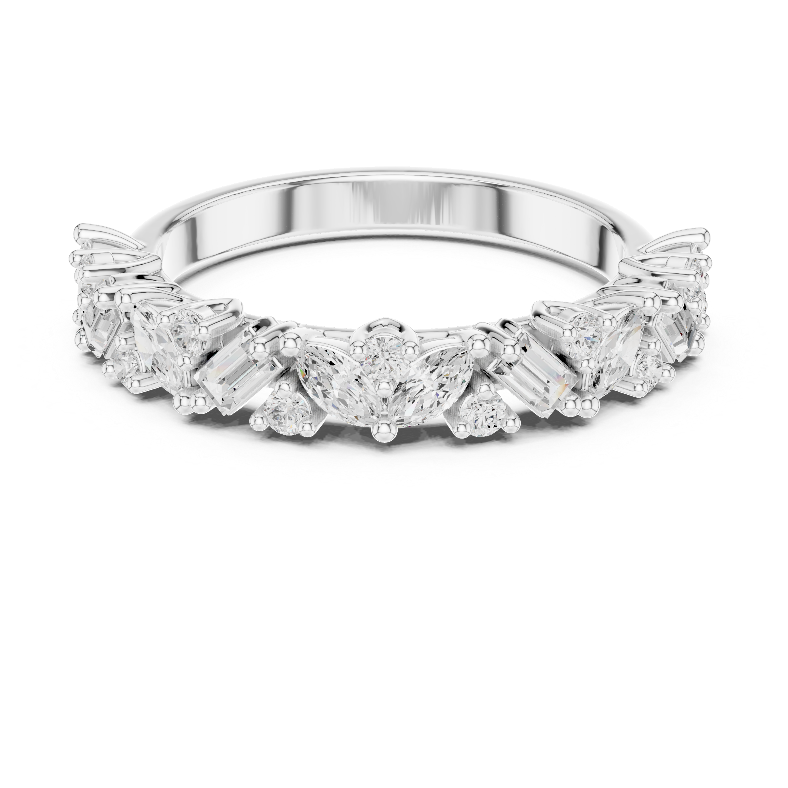 Multi Shape Diamond Wedding Band