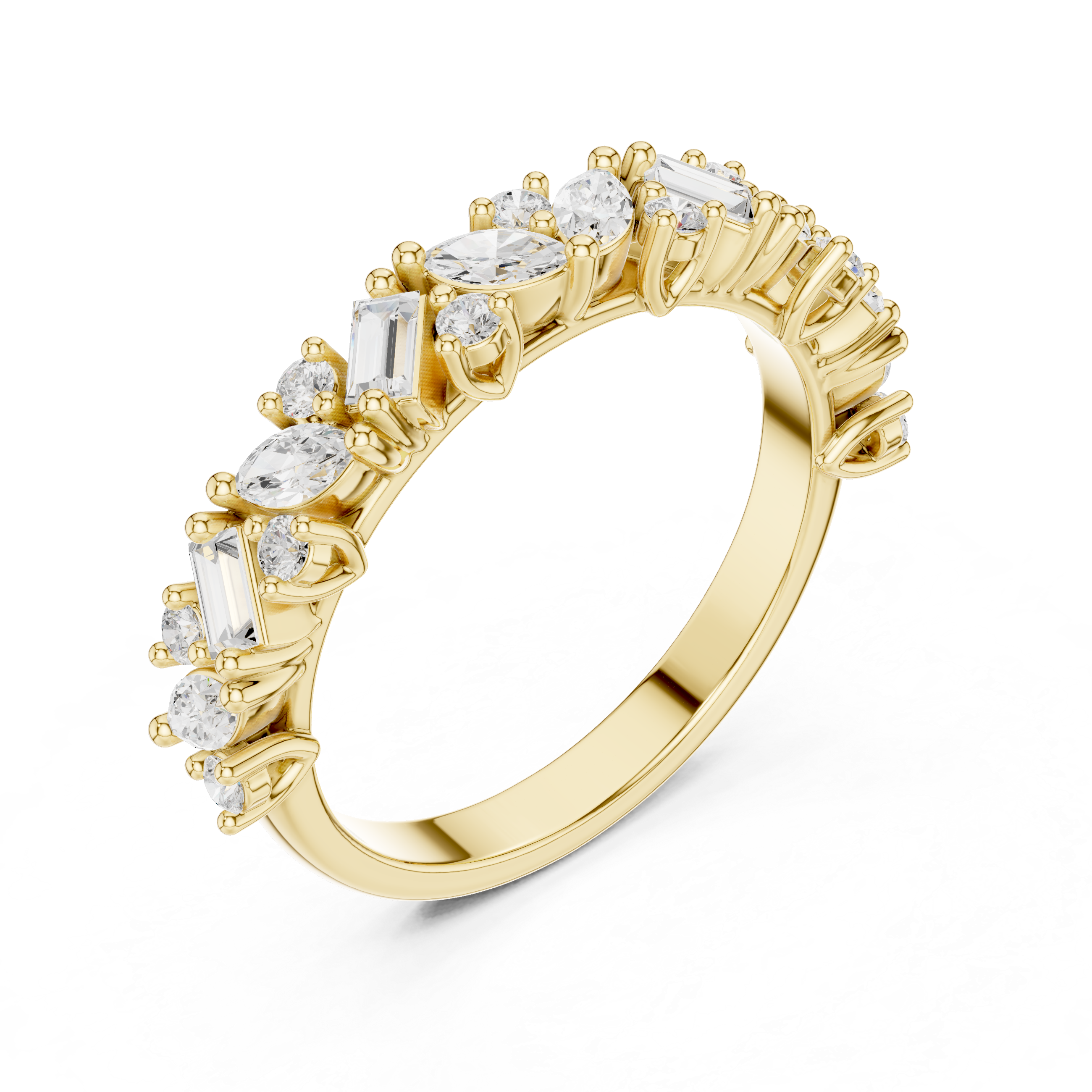 Multi Shape Diamond Wedding Band