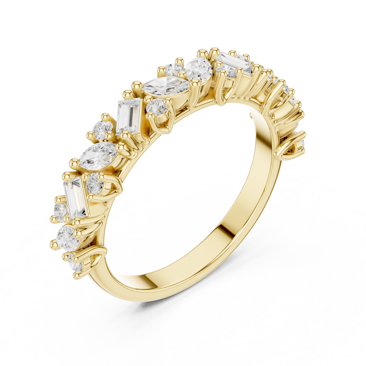 Multi Shape Diamond Wedding Band
