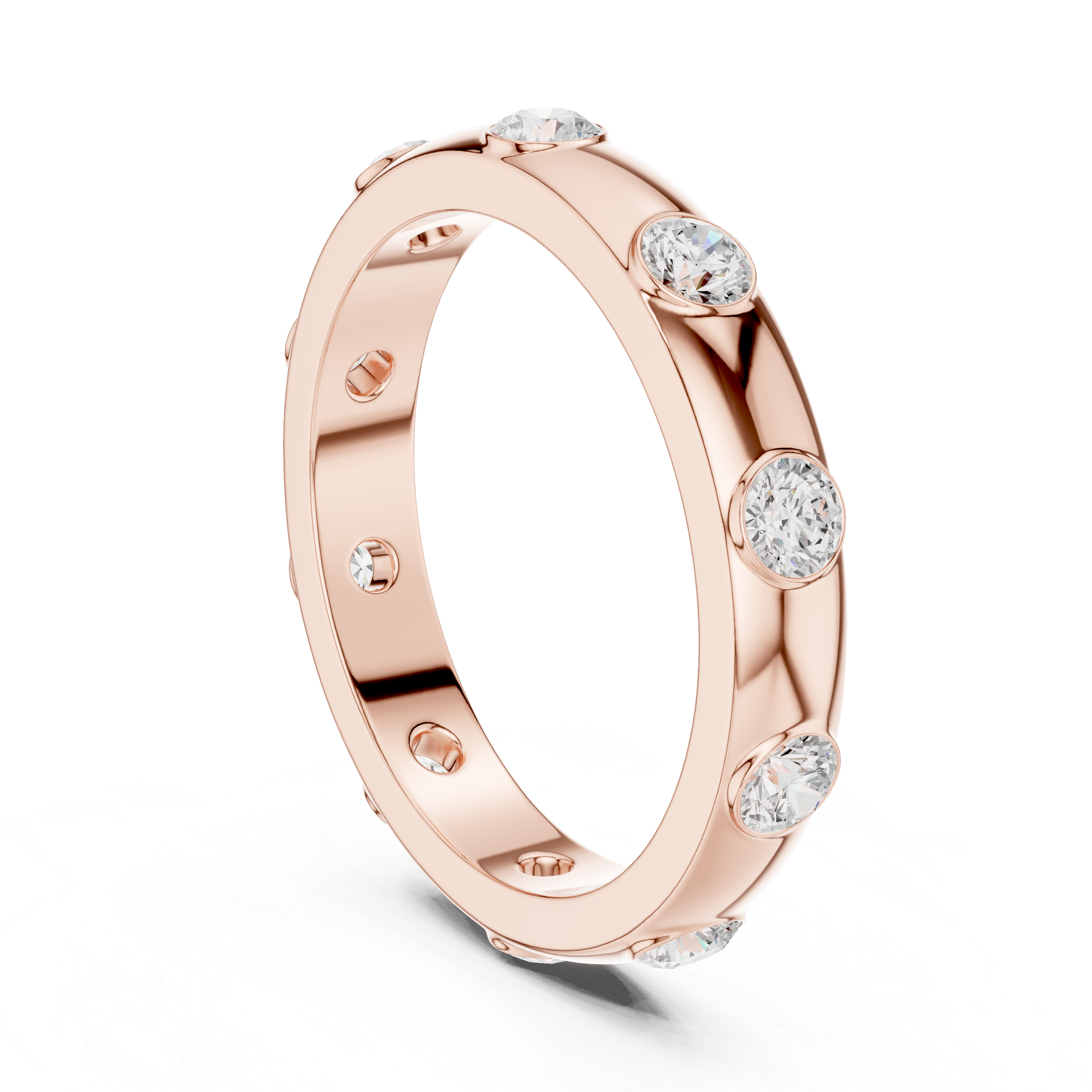 Bezel Set Round Diamond Flush Eternity Band