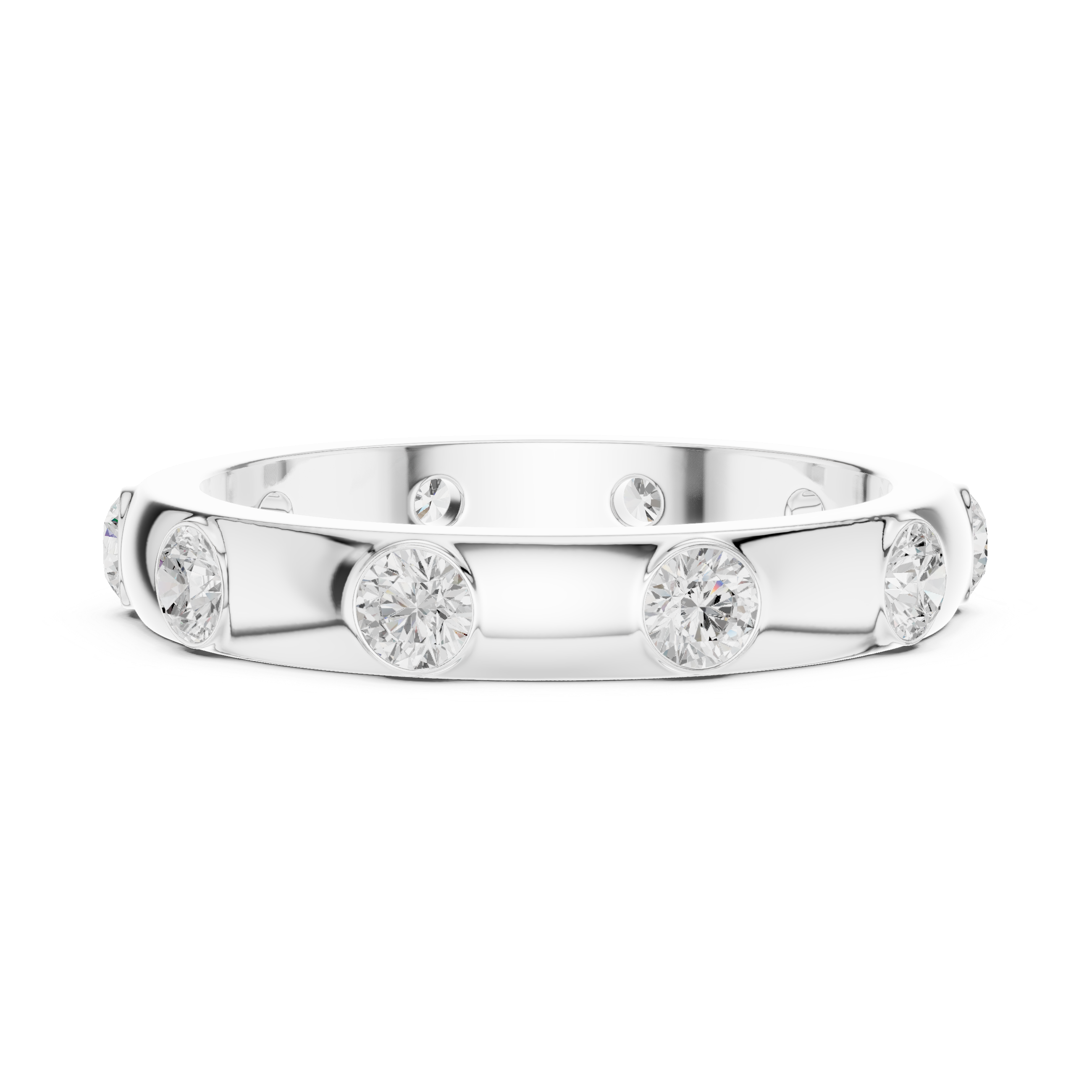 Bezel Set Round Diamond Flush Eternity Band