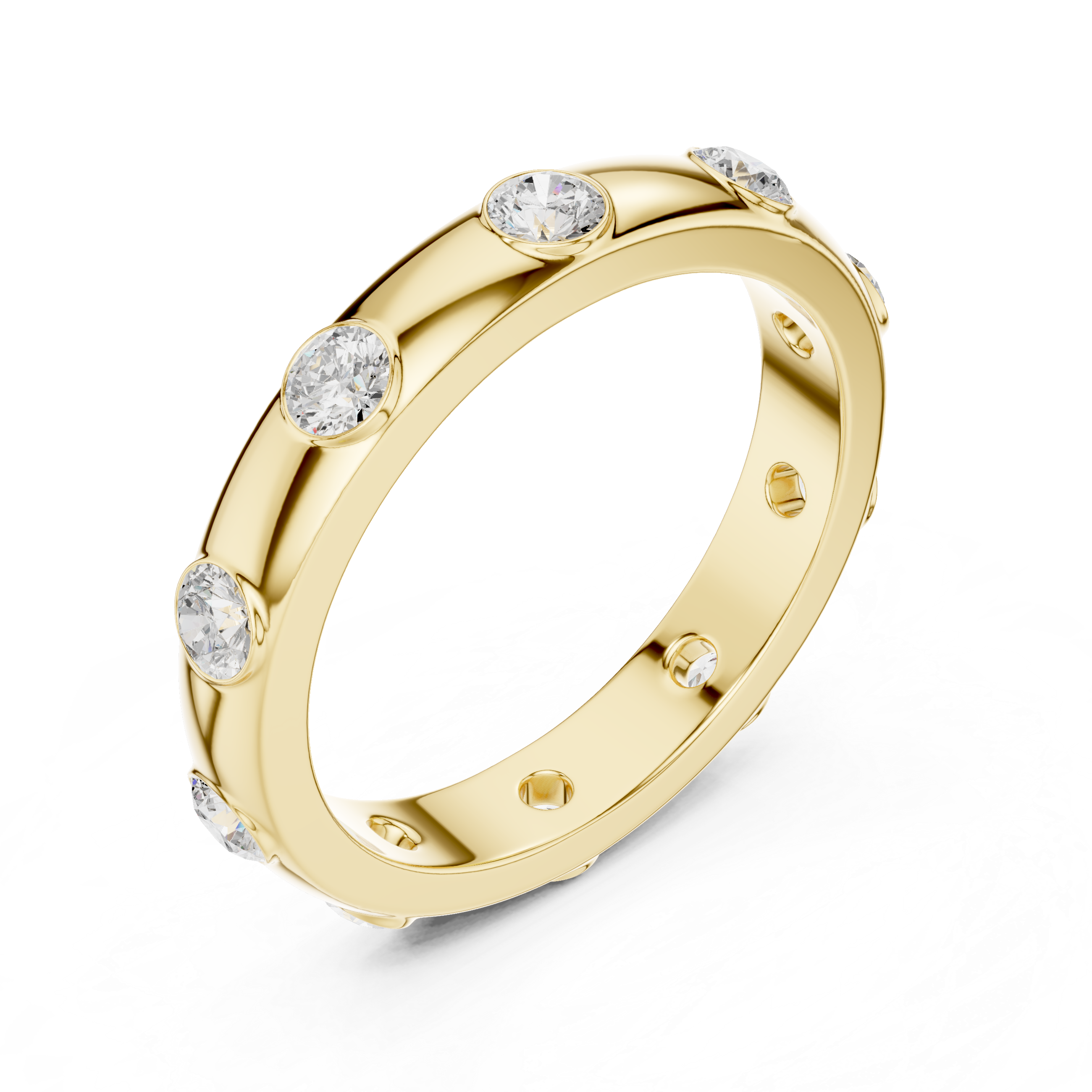 Bezel Set Round Diamond Flush Eternity Band