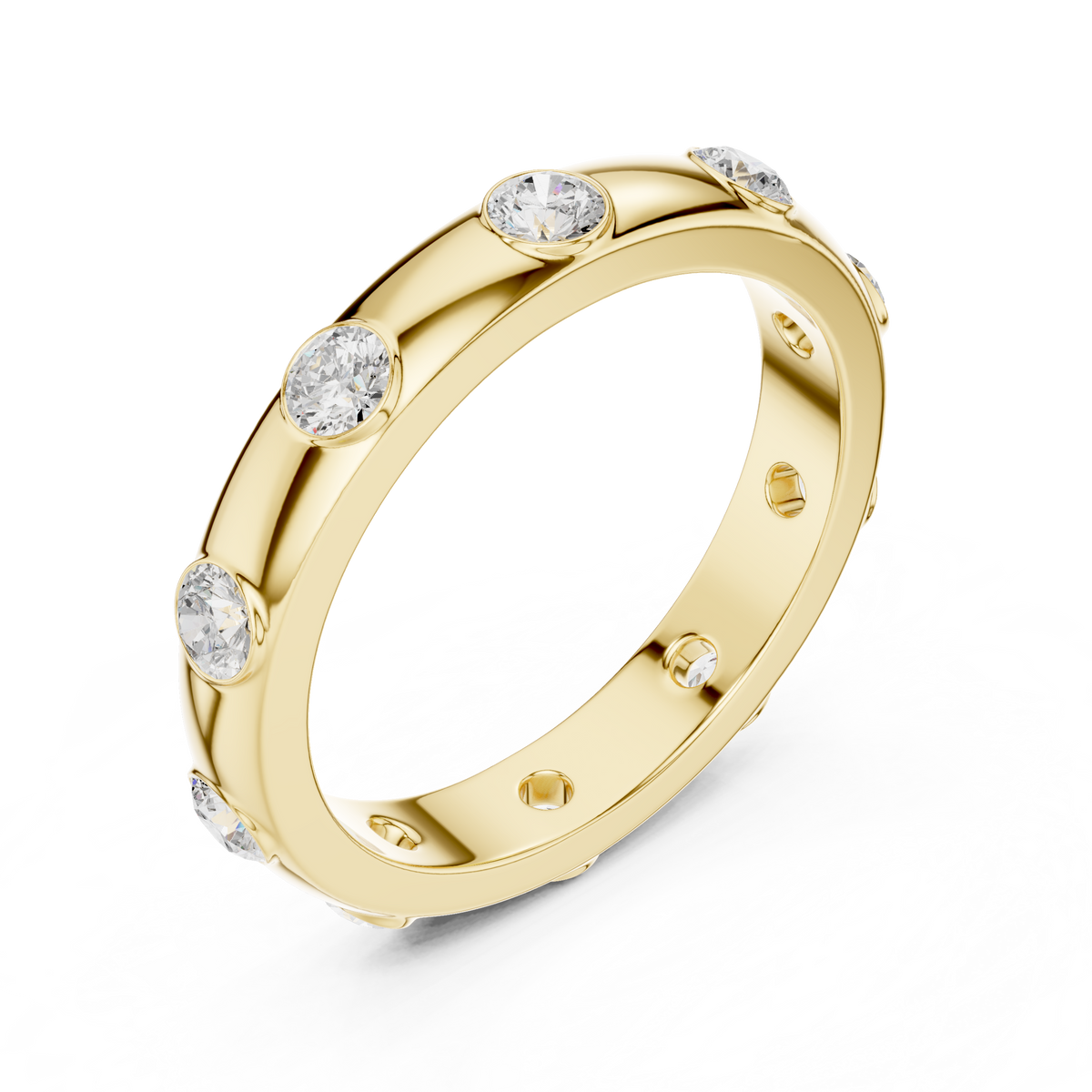 Bezel Set Round Diamond Flush Eternity Band