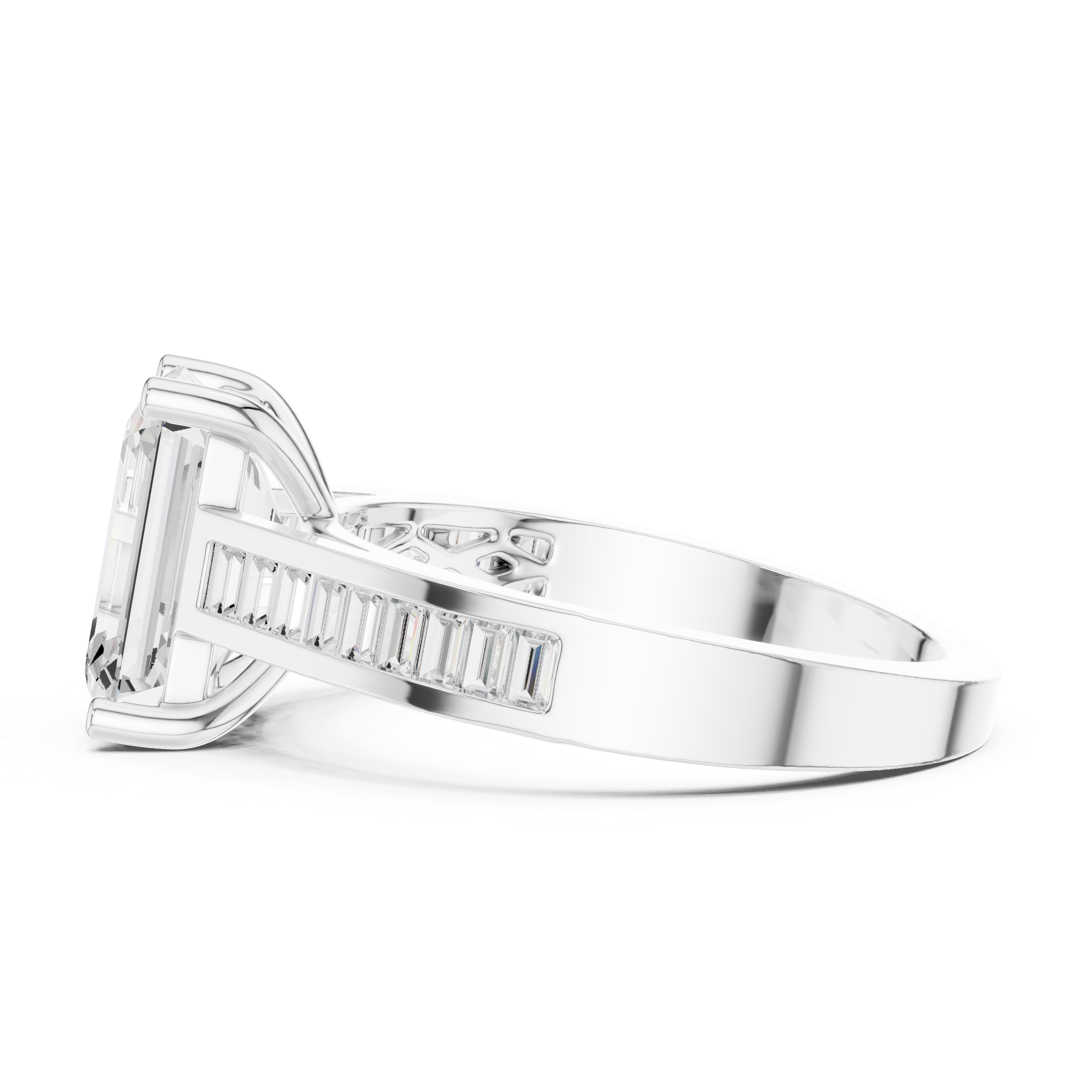 Emerald Cut Baguette Channel Set Anniversary Ring