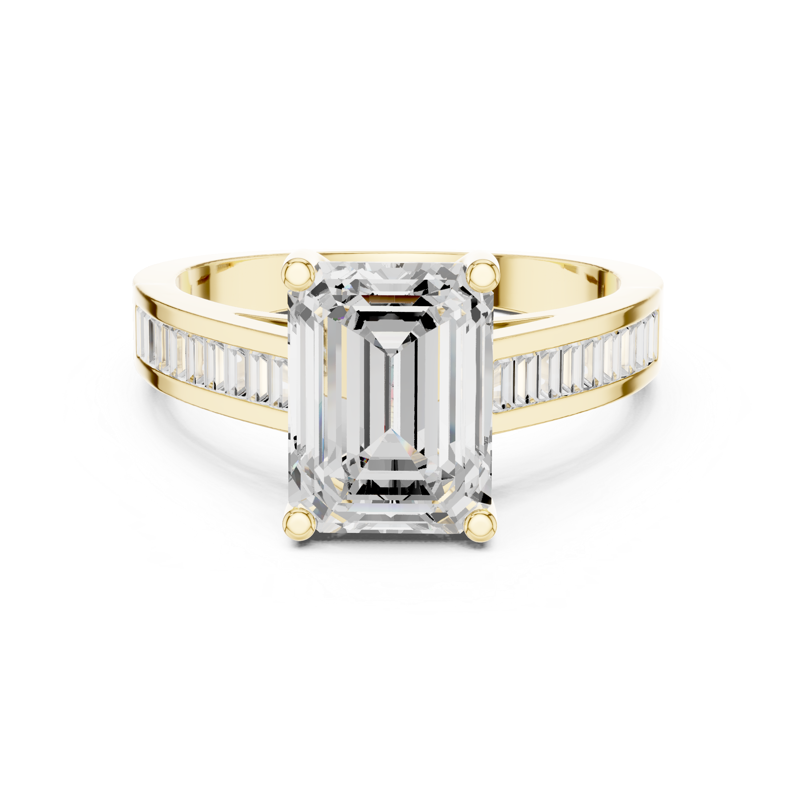 Emerald Cut Baguette Channel Set Anniversary Ring