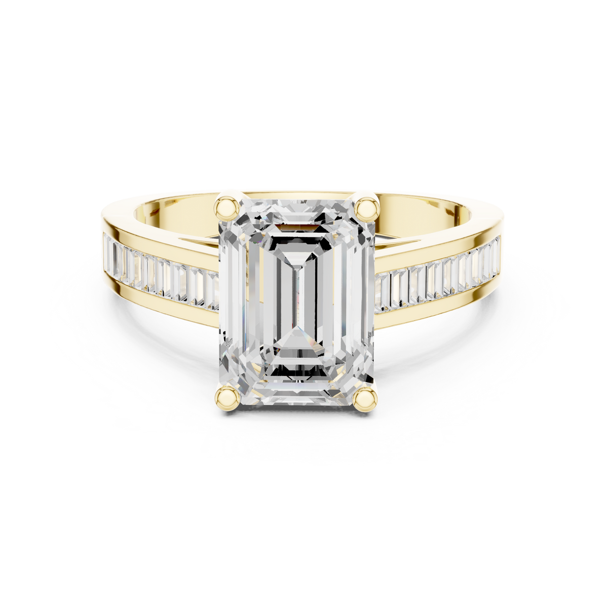 Emerald Cut Baguette Channel Set Anniversary Ring
