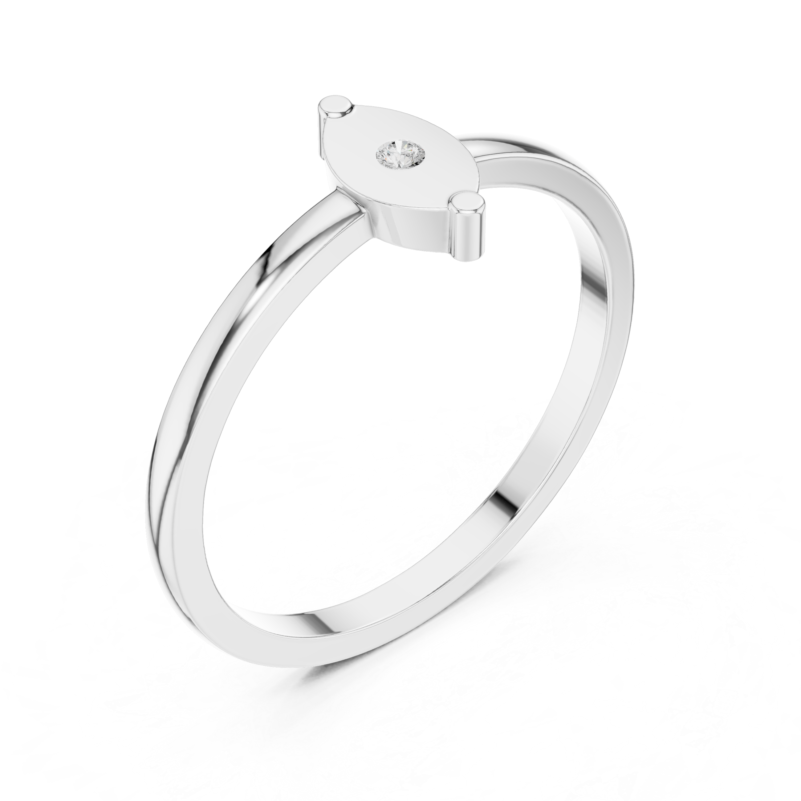 Marquise Shape Round Bezel Stacking Ring