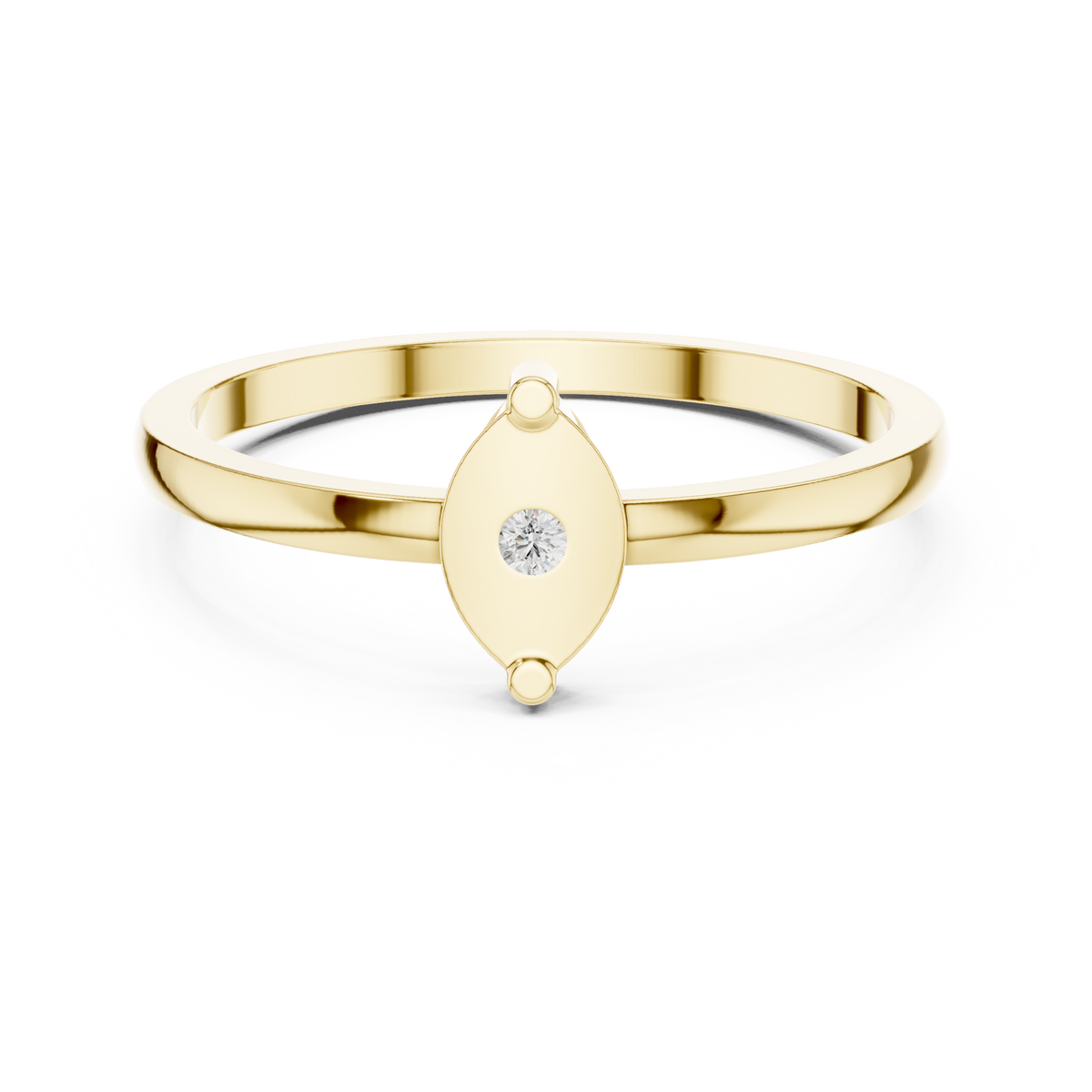 Marquise Shape Round Bezel Stacking Ring