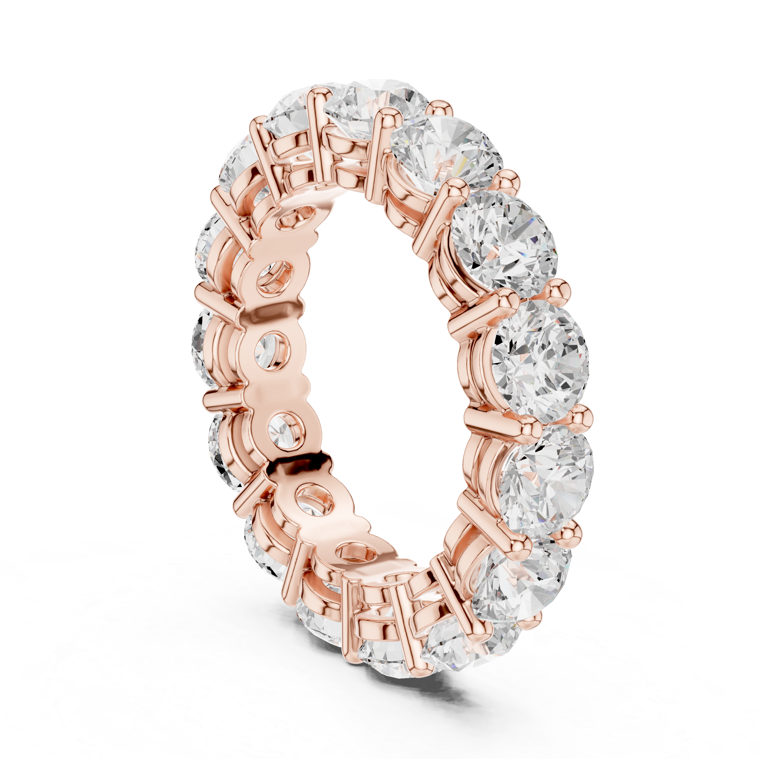 Round Lab Grown Diamond Shared Prong Eternity Band