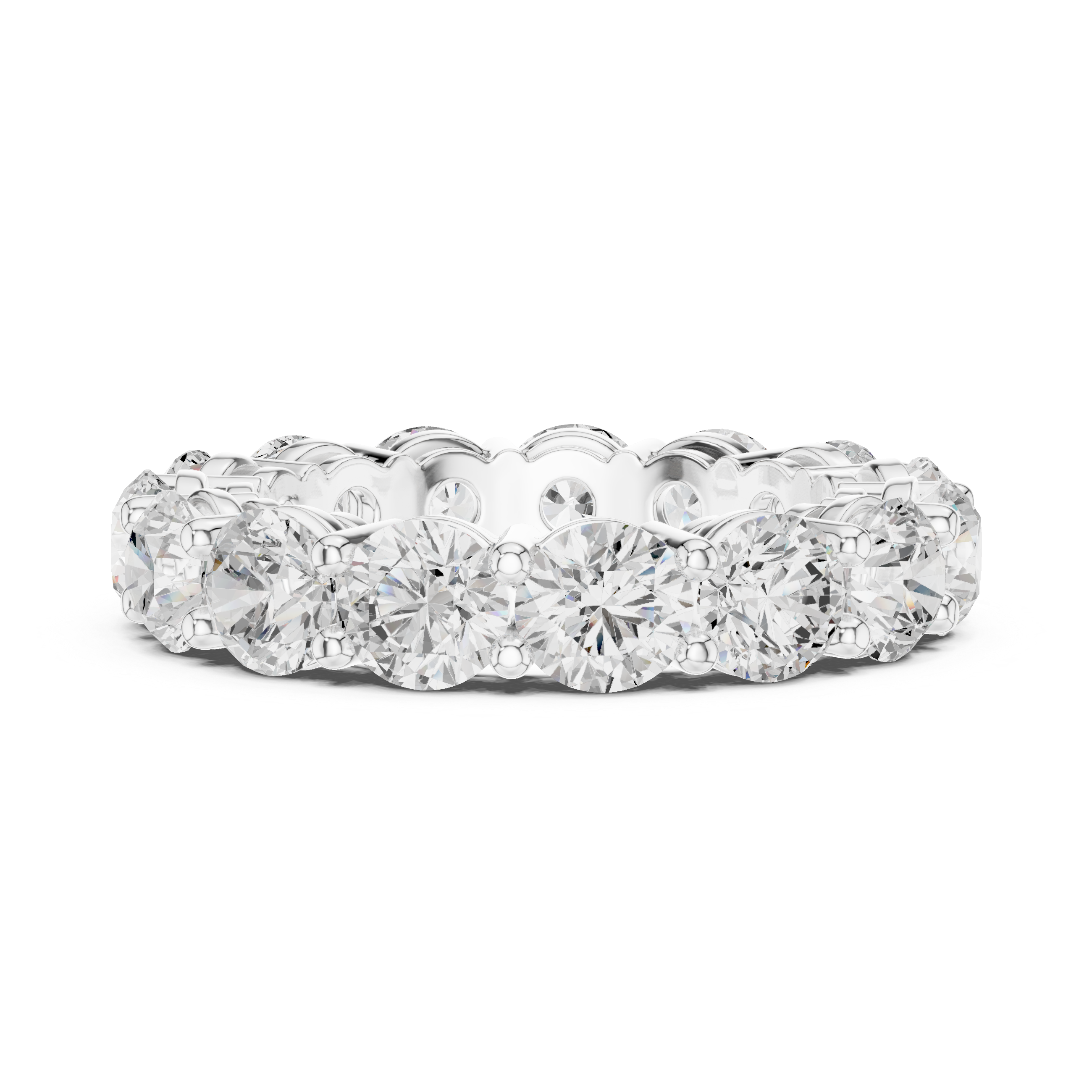 Round Lab Grown Diamond Shared Prong Eternity Band