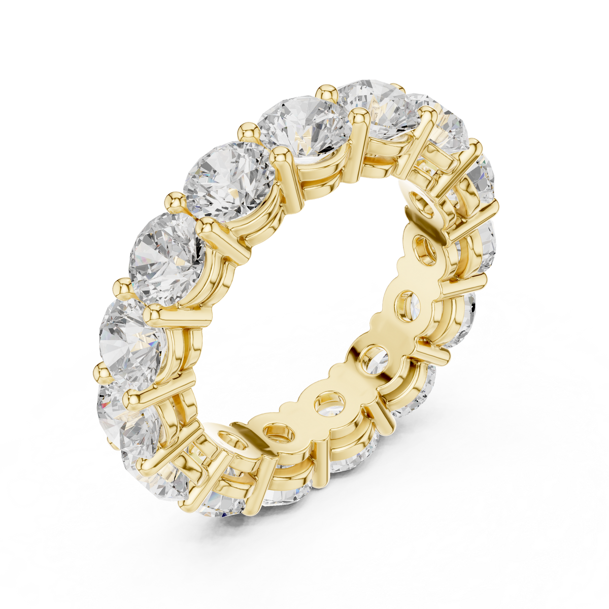 Round Lab Grown Diamond Shared Prong Eternity Band