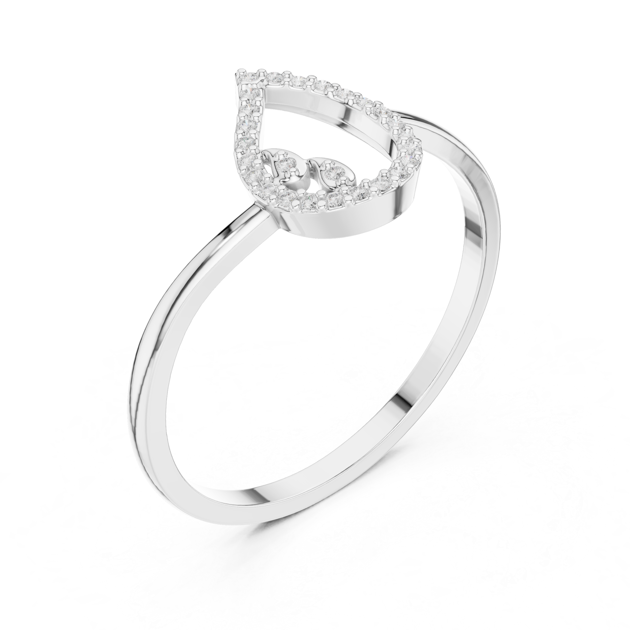 Pear Shaped Diamond Pave Ring