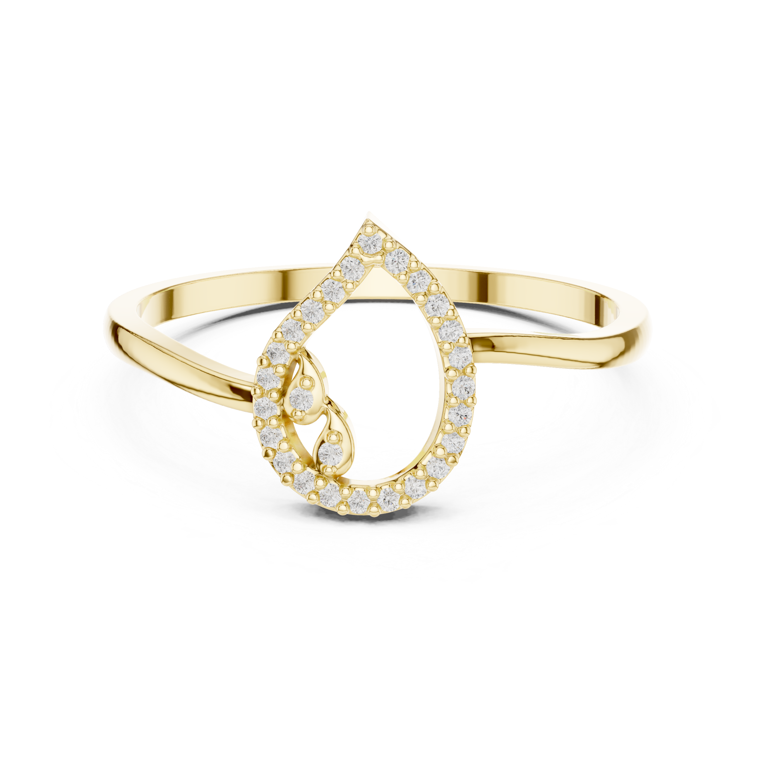 Pear Shaped Diamond Pave Ring
