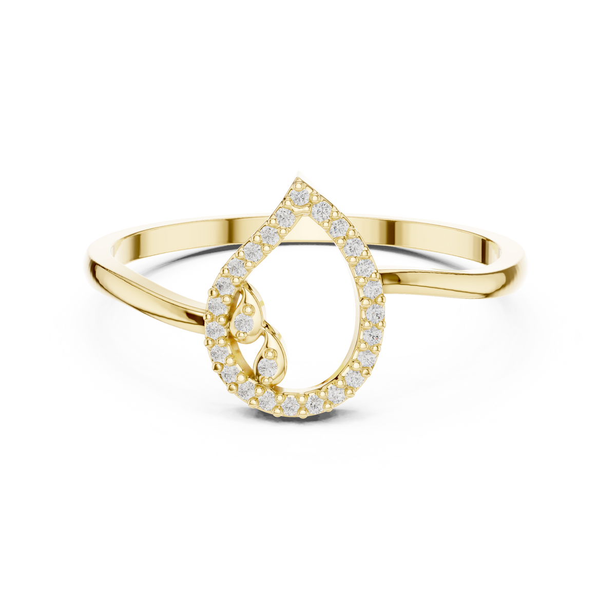 Pear Shaped Diamond Pave Ring
