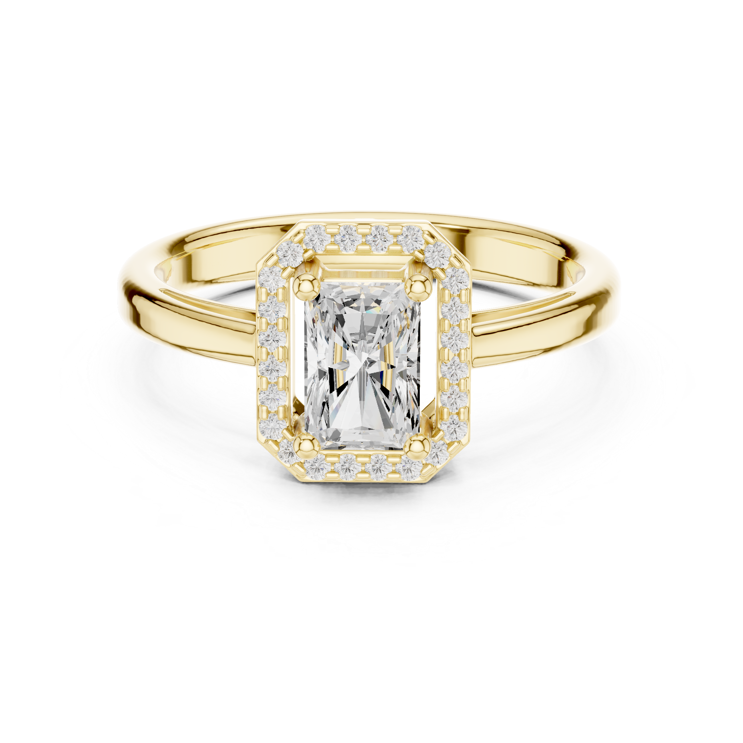Radiant Cut Halo Cathedral Proposal Ring