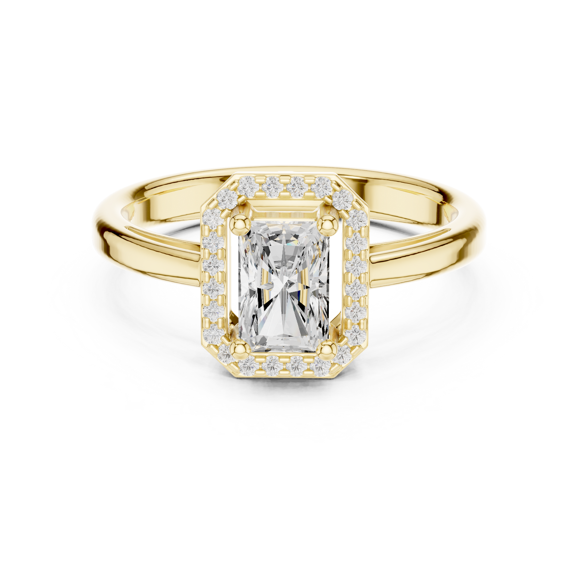 Radiant Cut Halo Cathedral Proposal Ring