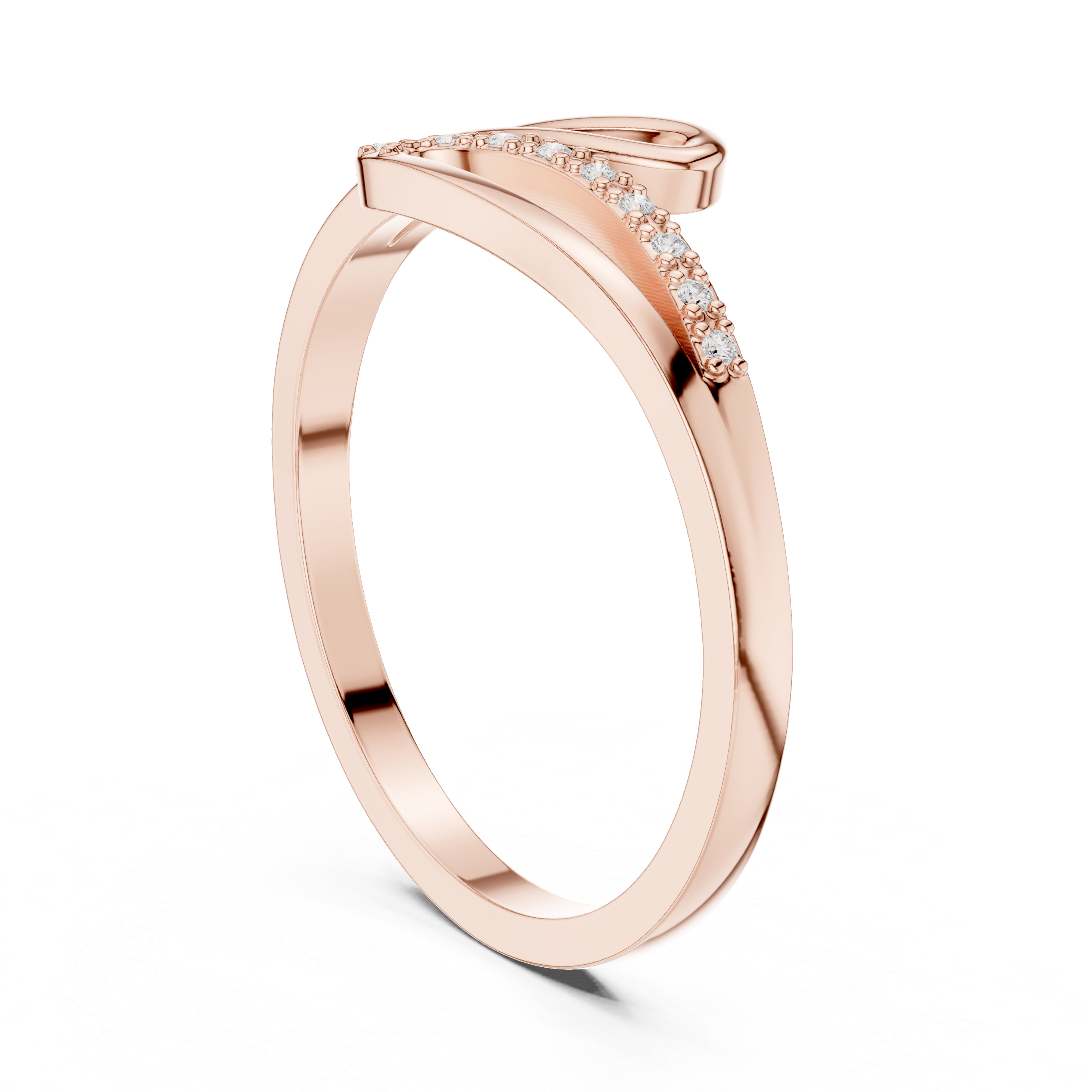 Modern Bypass Wrap Band With Pave Diamond Accents