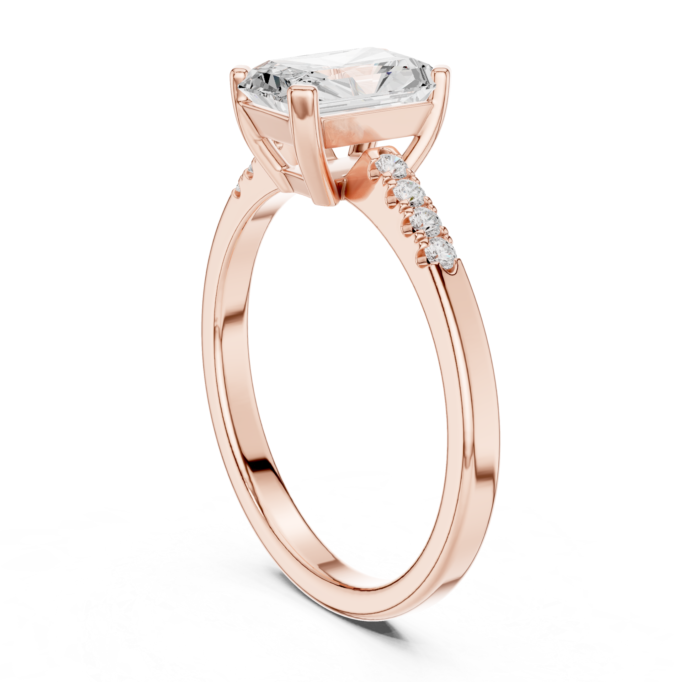 Radiant Cut Lab Grown Diamond Pave Ring