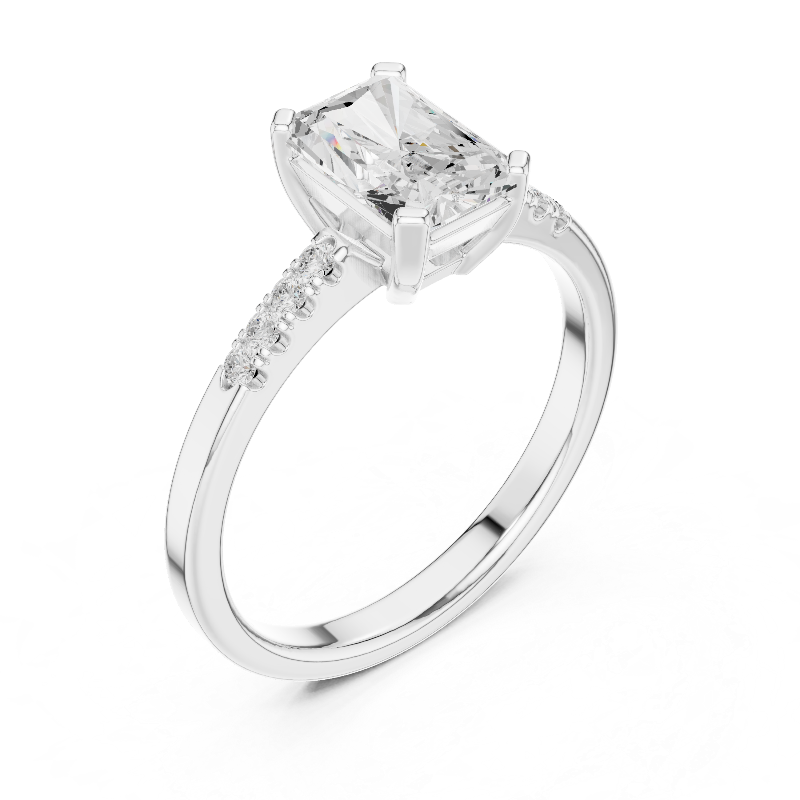 Radiant Cut Lab Grown Diamond Pave Ring