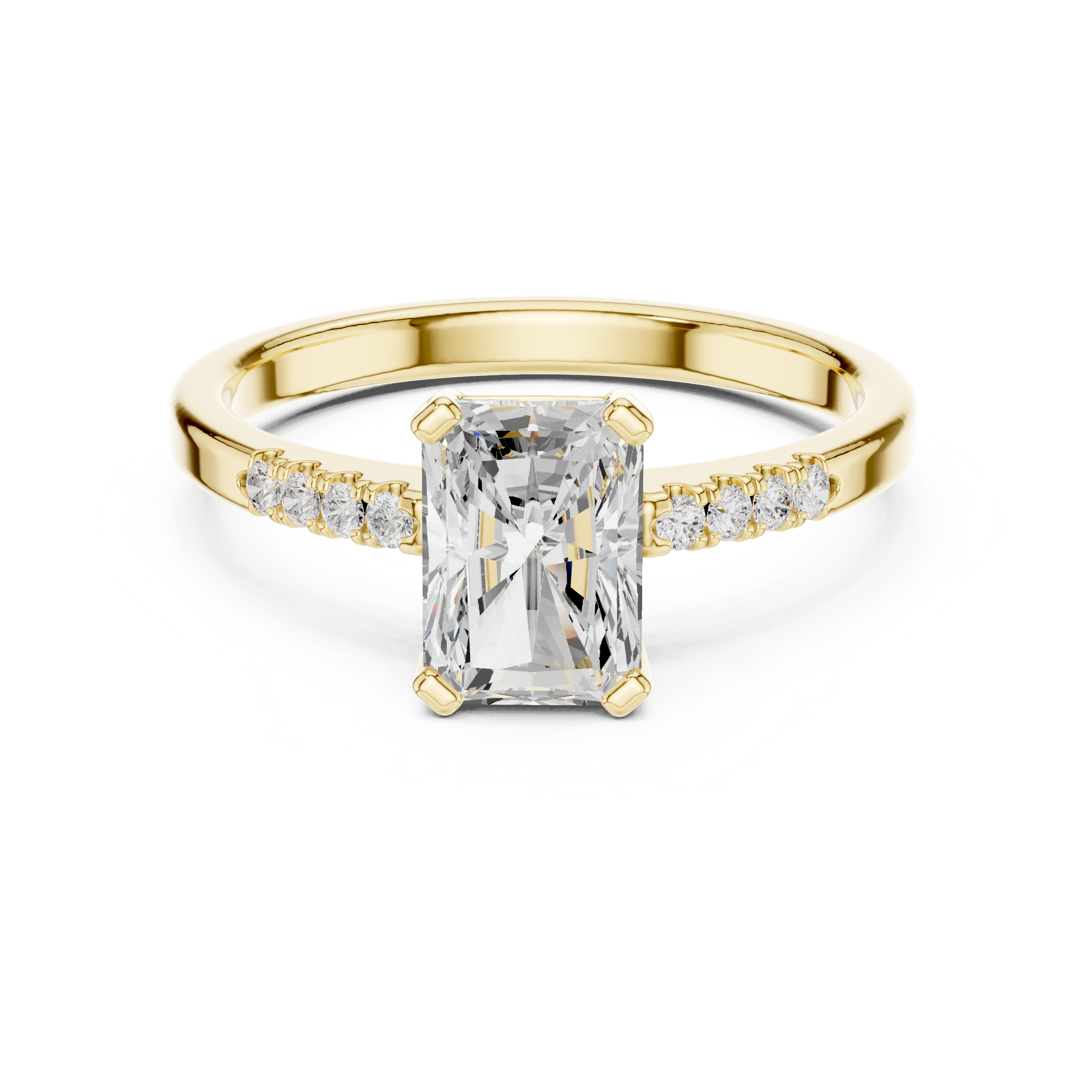 Radiant Cut Lab Grown Diamond Pave Ring