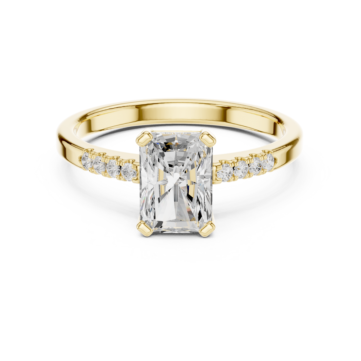 Radiant Cut Lab Grown Diamond Pave Ring