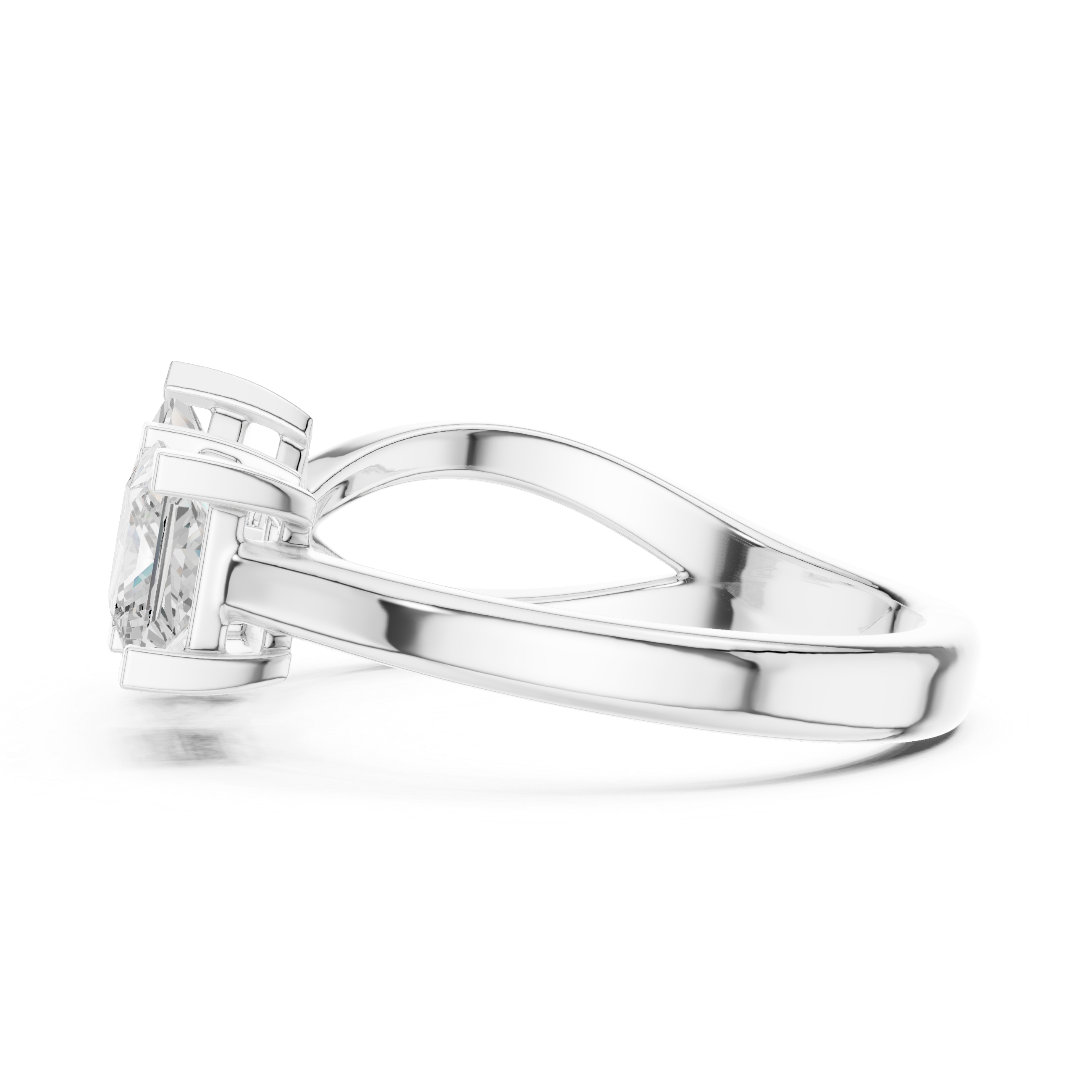 Duo Princess Cut Lab Grown Diamond Two Stone Weeding Ring