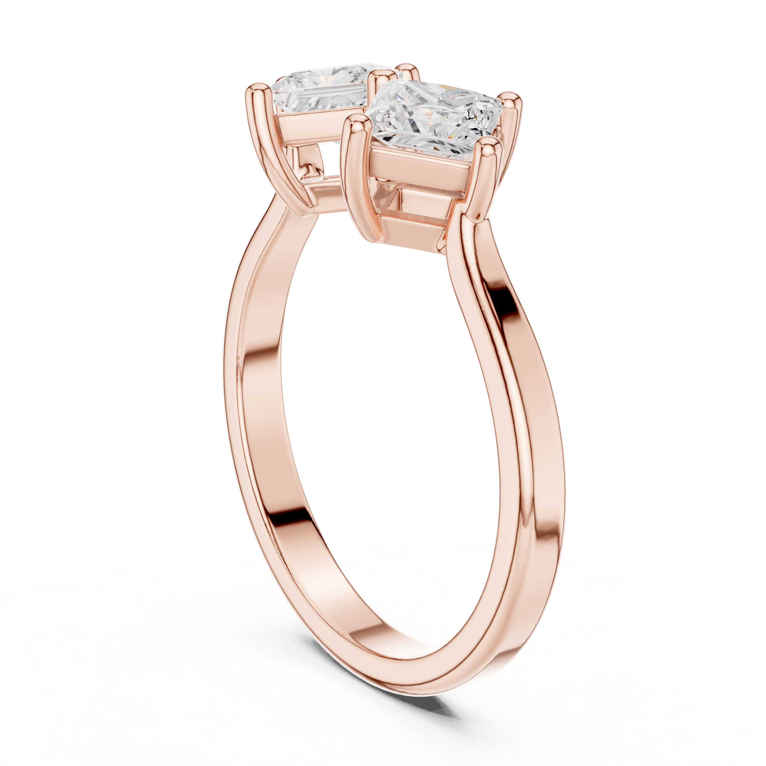 Princess Cut Lab Diamond Toi et Moi Promise Ring
