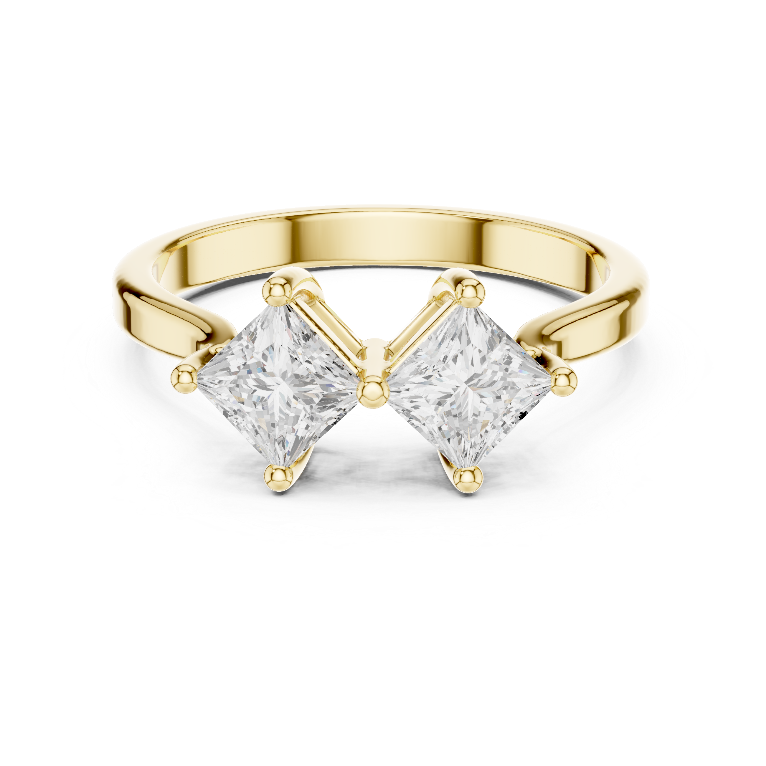 Princess Cut Lab Diamond Toi et Moi Promise Ring