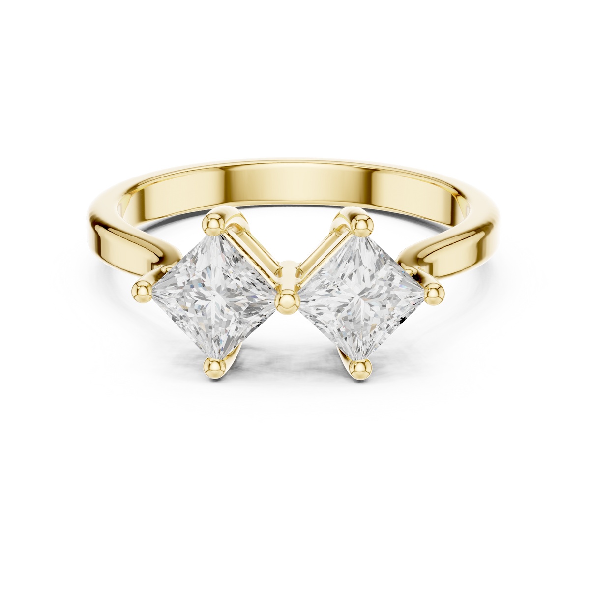 Princess Cut Lab Diamond Toi et Moi Promise Ring