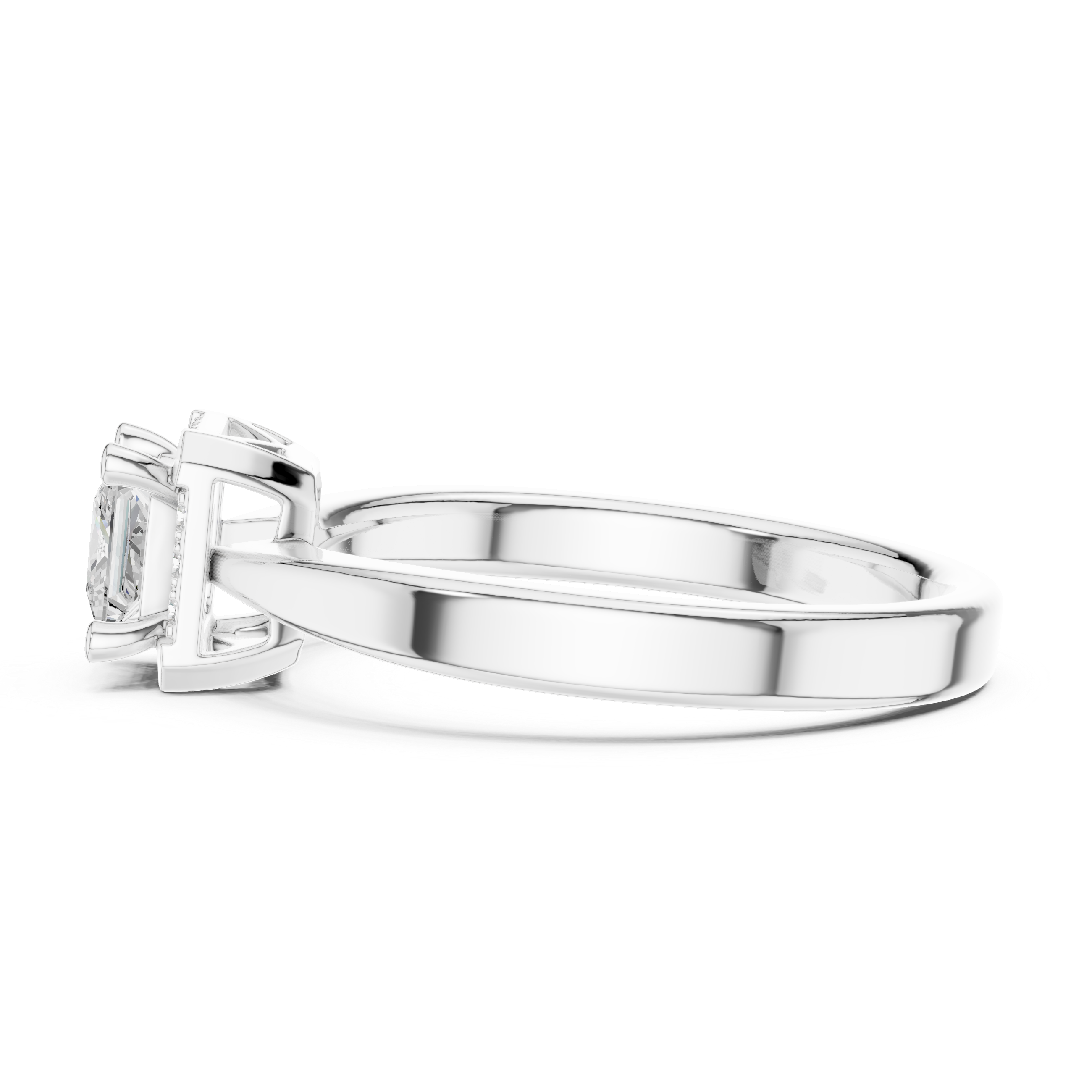 Halo Princess Solitaire Diamond Engagement Ring