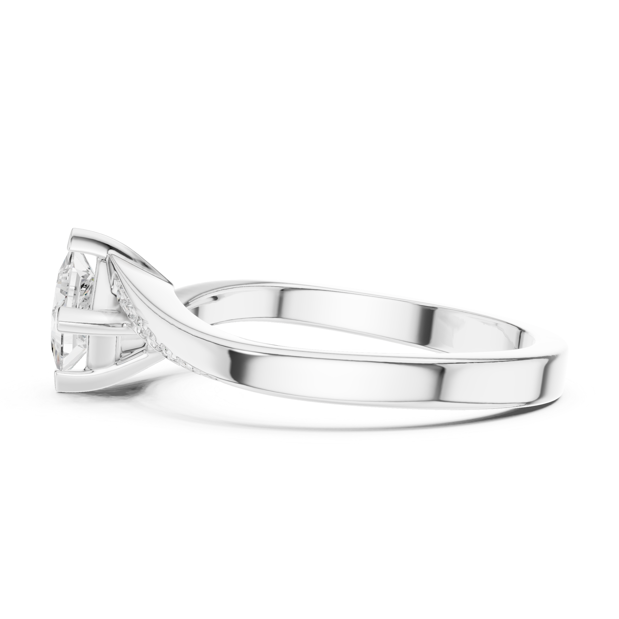 Princess Cut Tension-Style Accent Ring