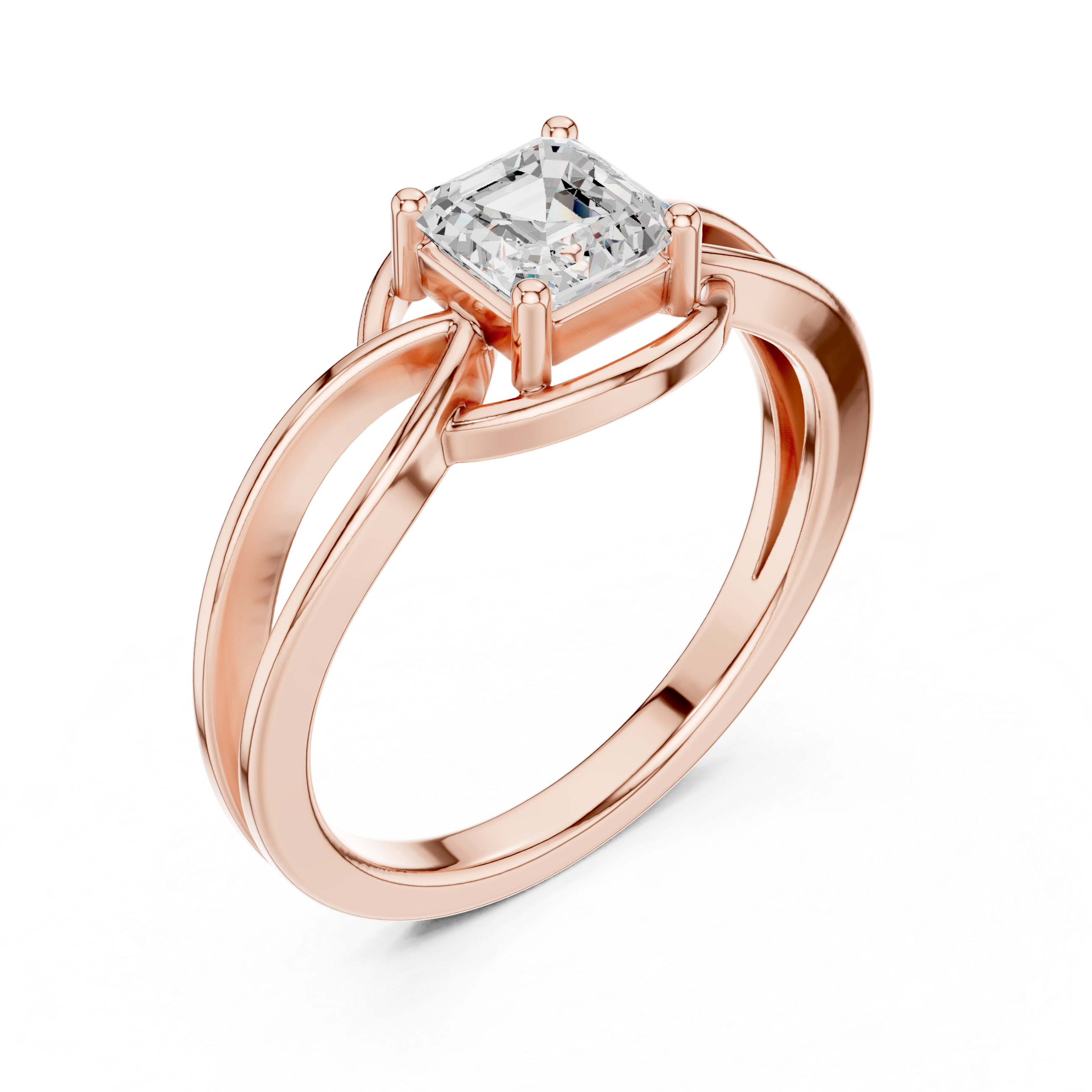 Solitaire Asscher Cut Diamond Ring
