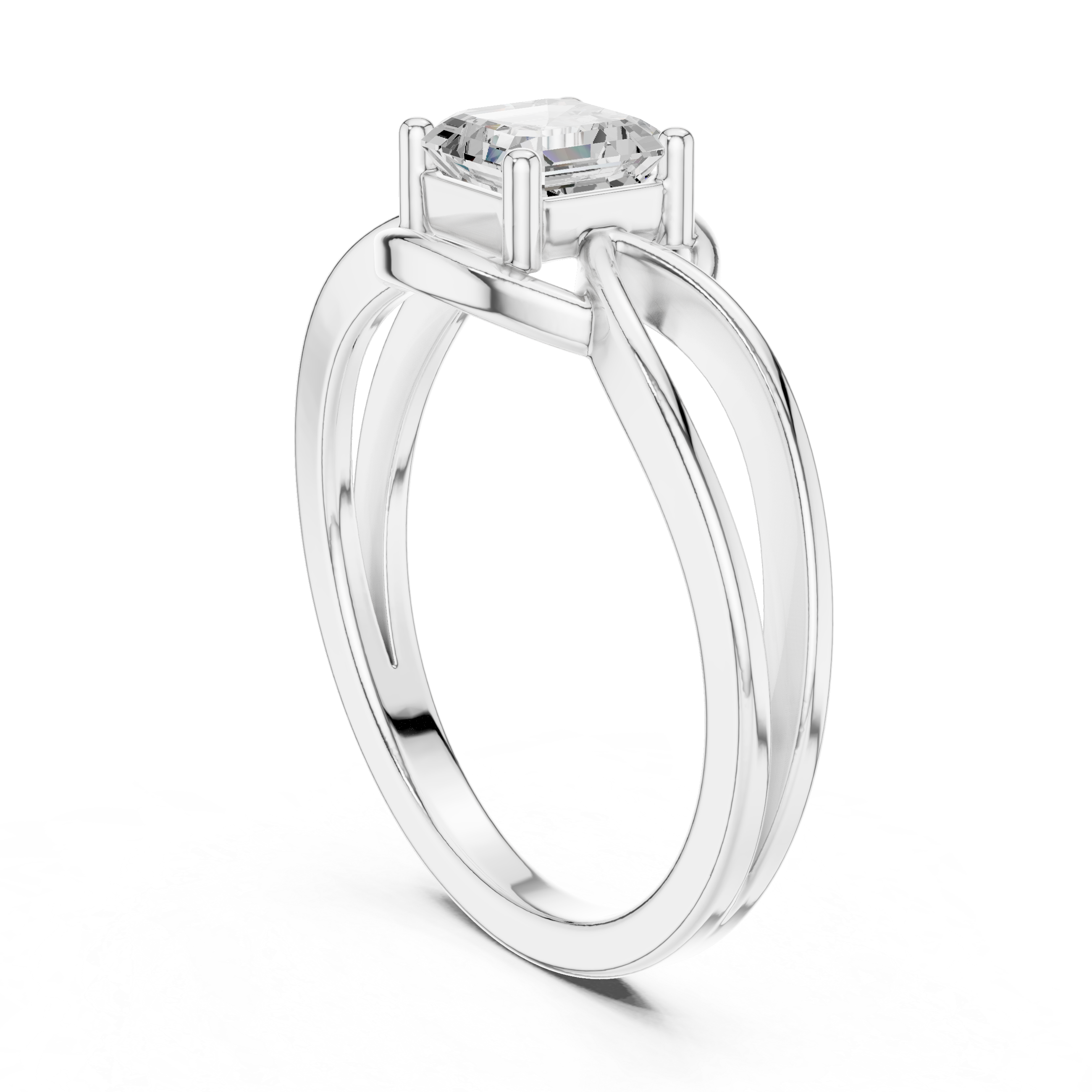 Solitaire Asscher Cut Diamond Ring
