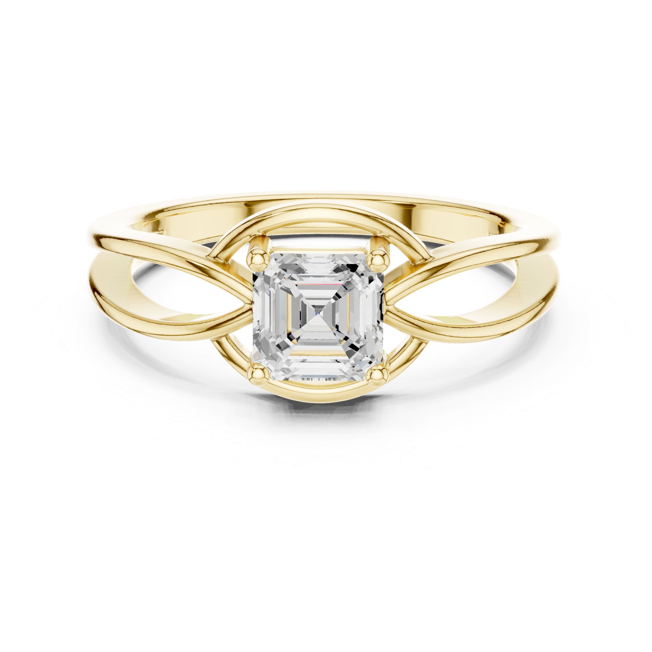 Solitaire Asscher Cut Diamond Ring
