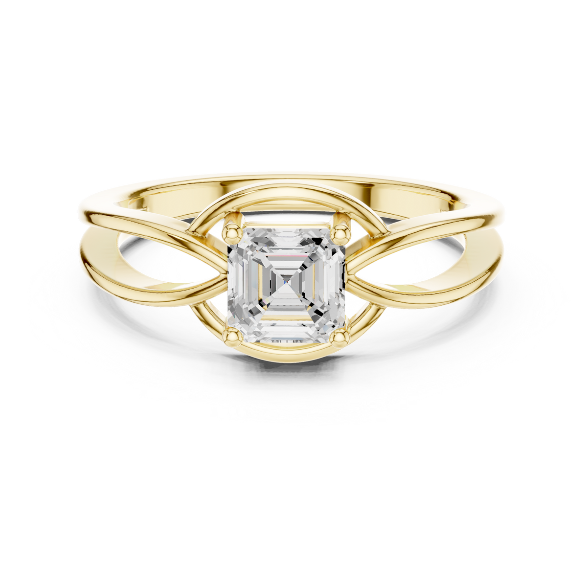 Solitaire Asscher Cut Diamond Ring